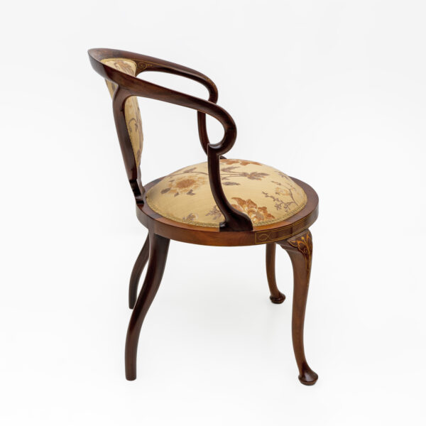 Beautiful Edwardian Inlaid Tub Back Chair - Image 6