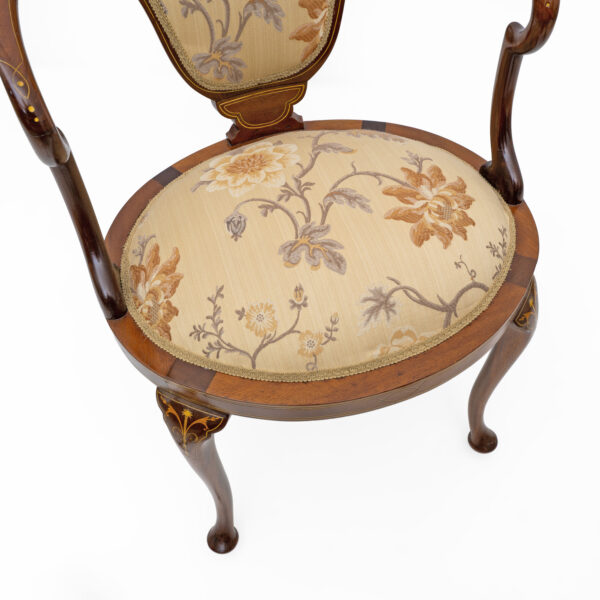 Beautiful Edwardian Inlaid Tub Back Chair - Image 5