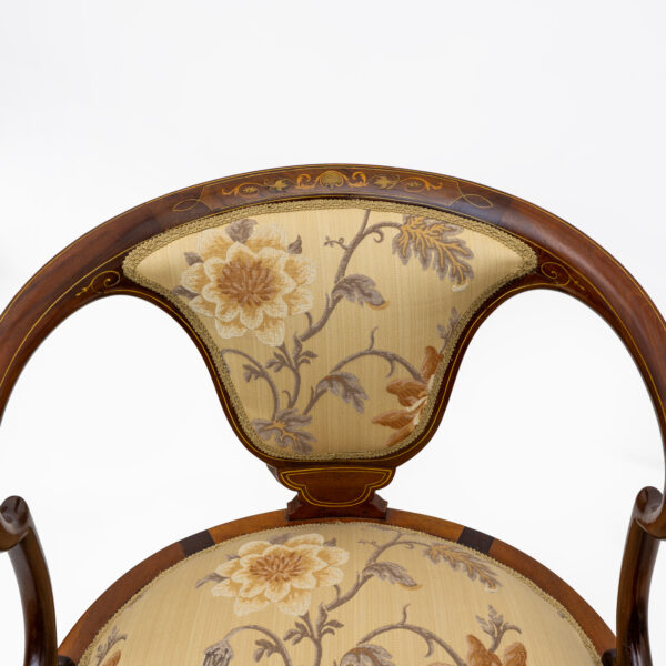 Beautiful Edwardian Inlaid Tub Back Chair - Image 4