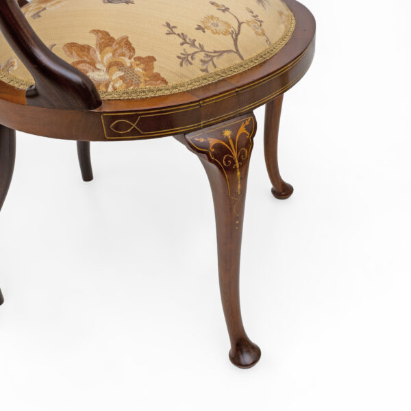 Beautiful Edwardian Inlaid Tub Back Chair - Image 3