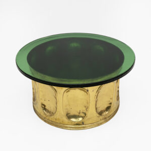 Italian Murano Glass and Brass Coffee Table, 1970s