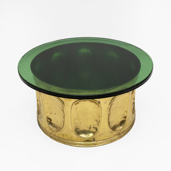 Italian Murano Glass and Brass Coffee Table, 1970s
