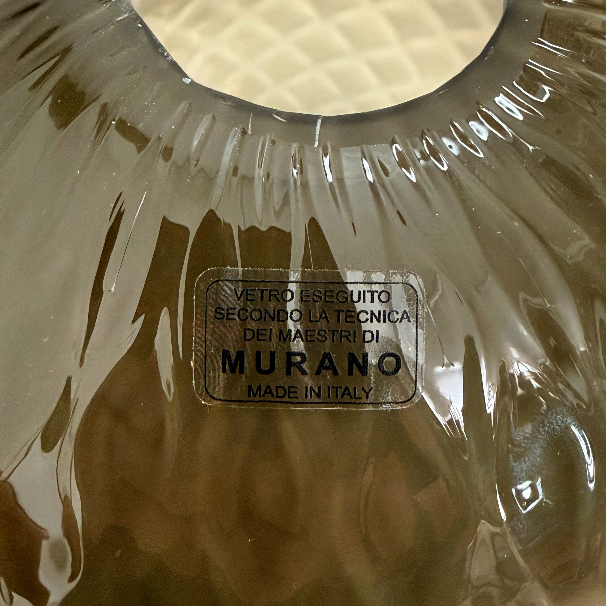 “Galaxy” Chandelier in Brass and Fumé Murano Glass - Image 10