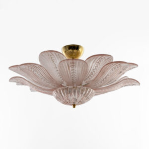 Mid-Century Modern “Margherita Rosa” Murano Glass Ceiling Light