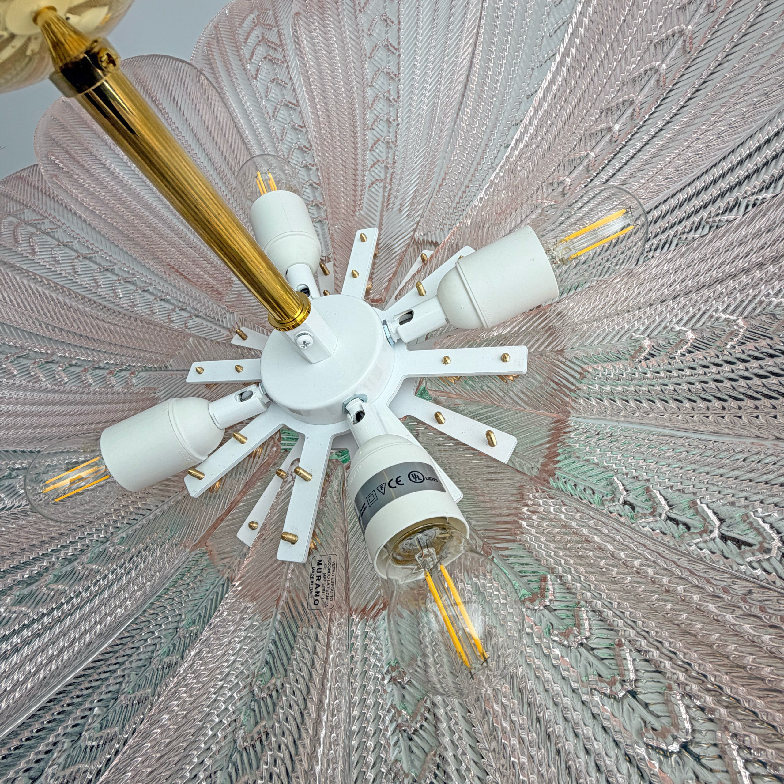 Mid-Century Modern “Margherita Rosa” Murano Glass Ceiling Light - Image 8