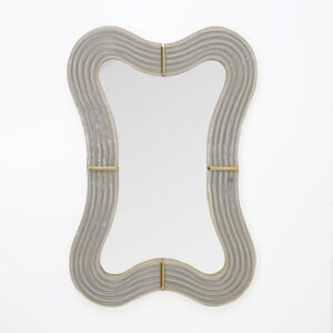 Ondae – Sculptural Mirror in Brass and Murano Glass