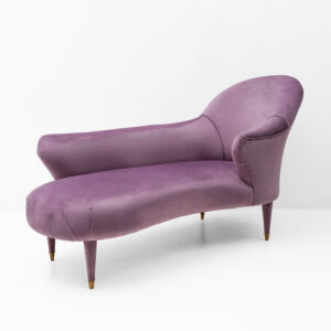 Italian Mid-Century Style Dormeuse in Mauve Velvet