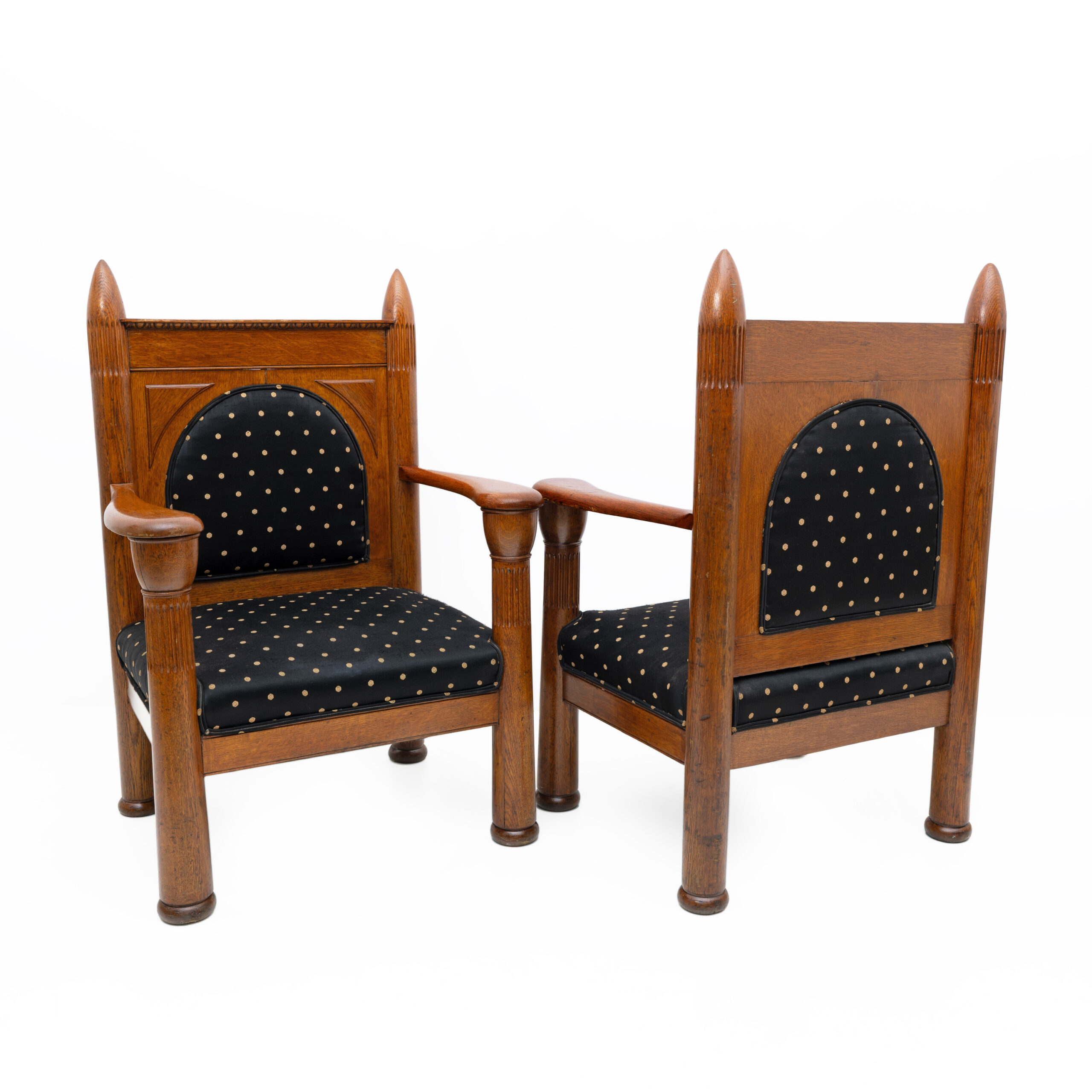 Oak Art Deco Amsterdam School Armchairs 1920s