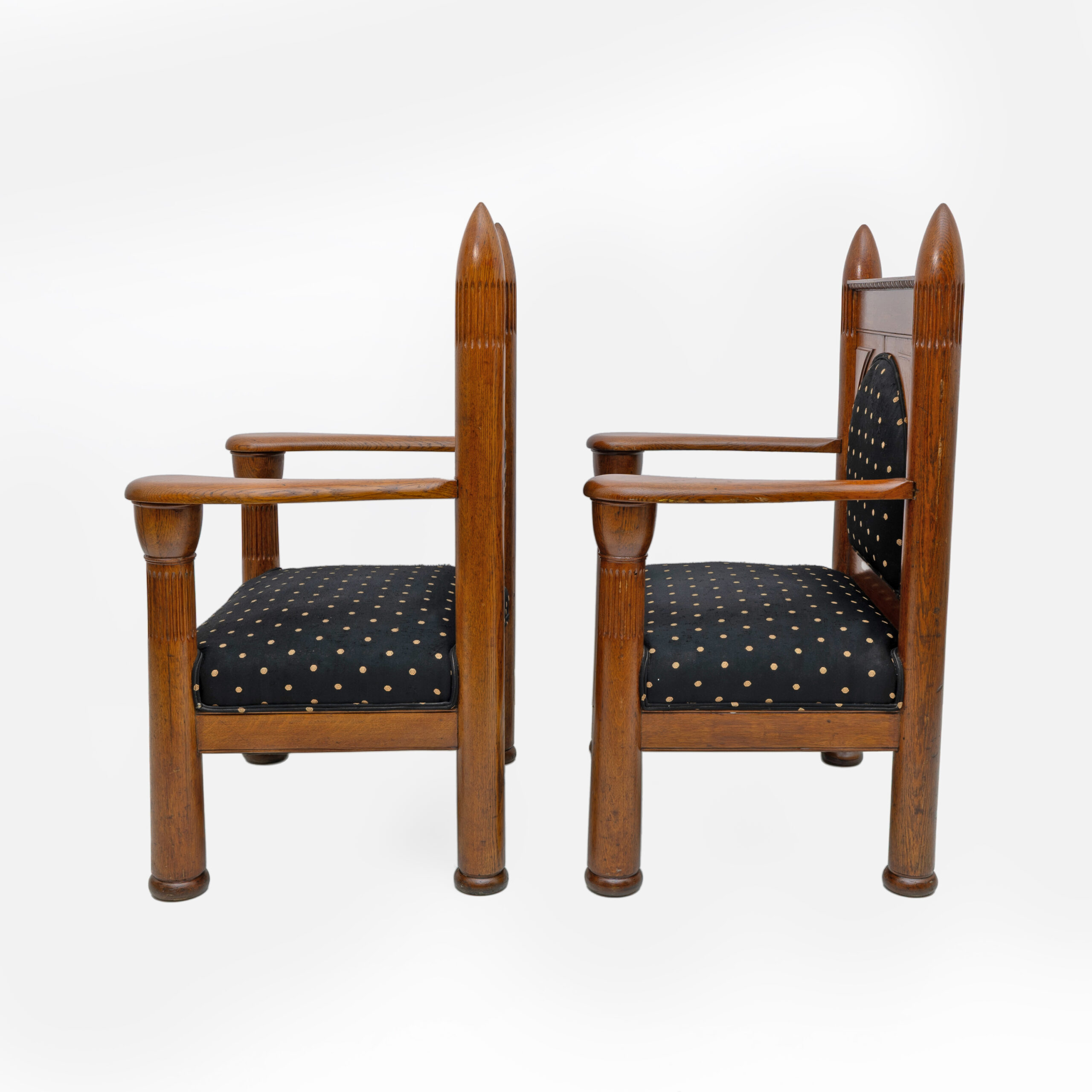 Oak Art Deco Amsterdam School Armchairs 1920s - Image 10