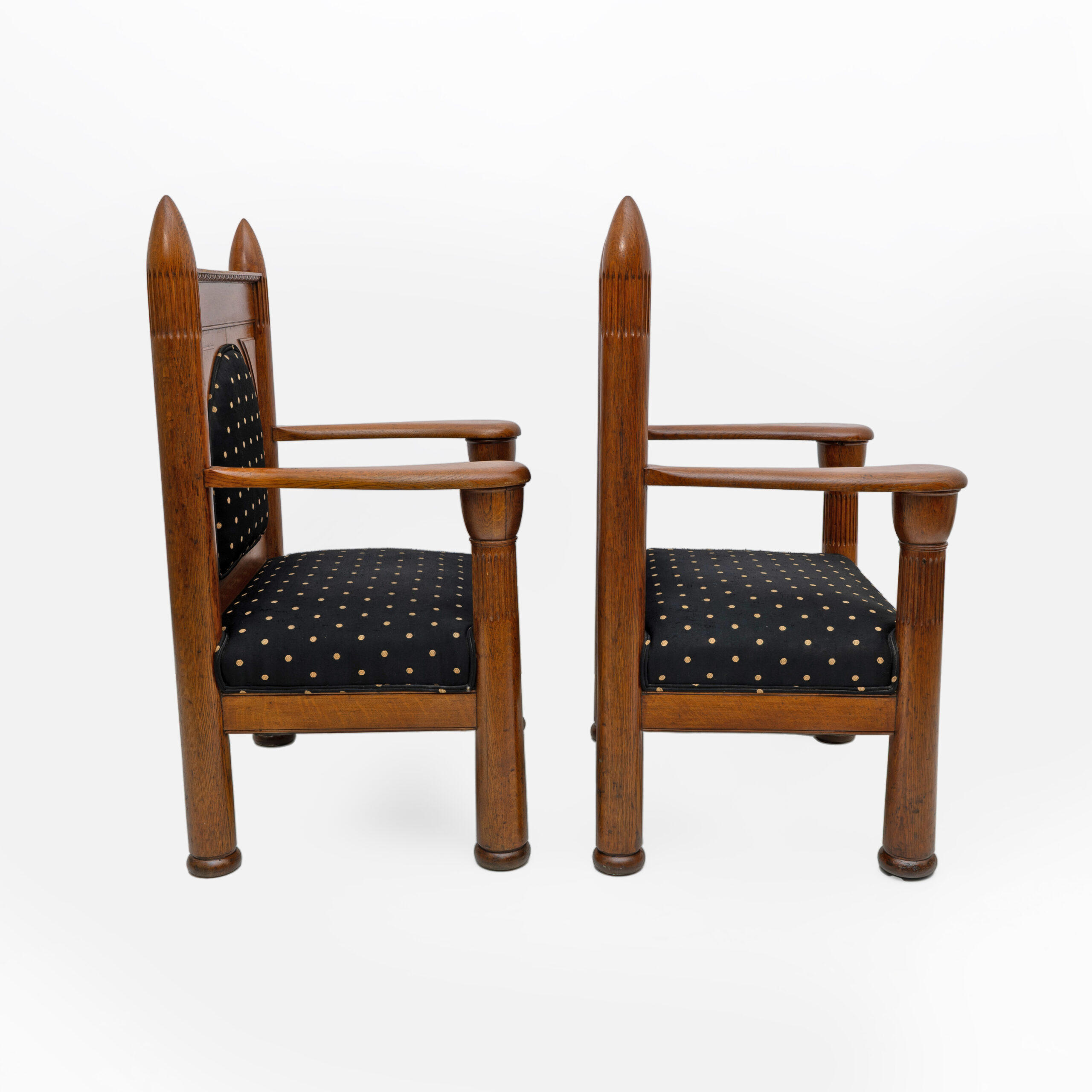 Oak Art Deco Amsterdam School Armchairs 1920s - Image 9