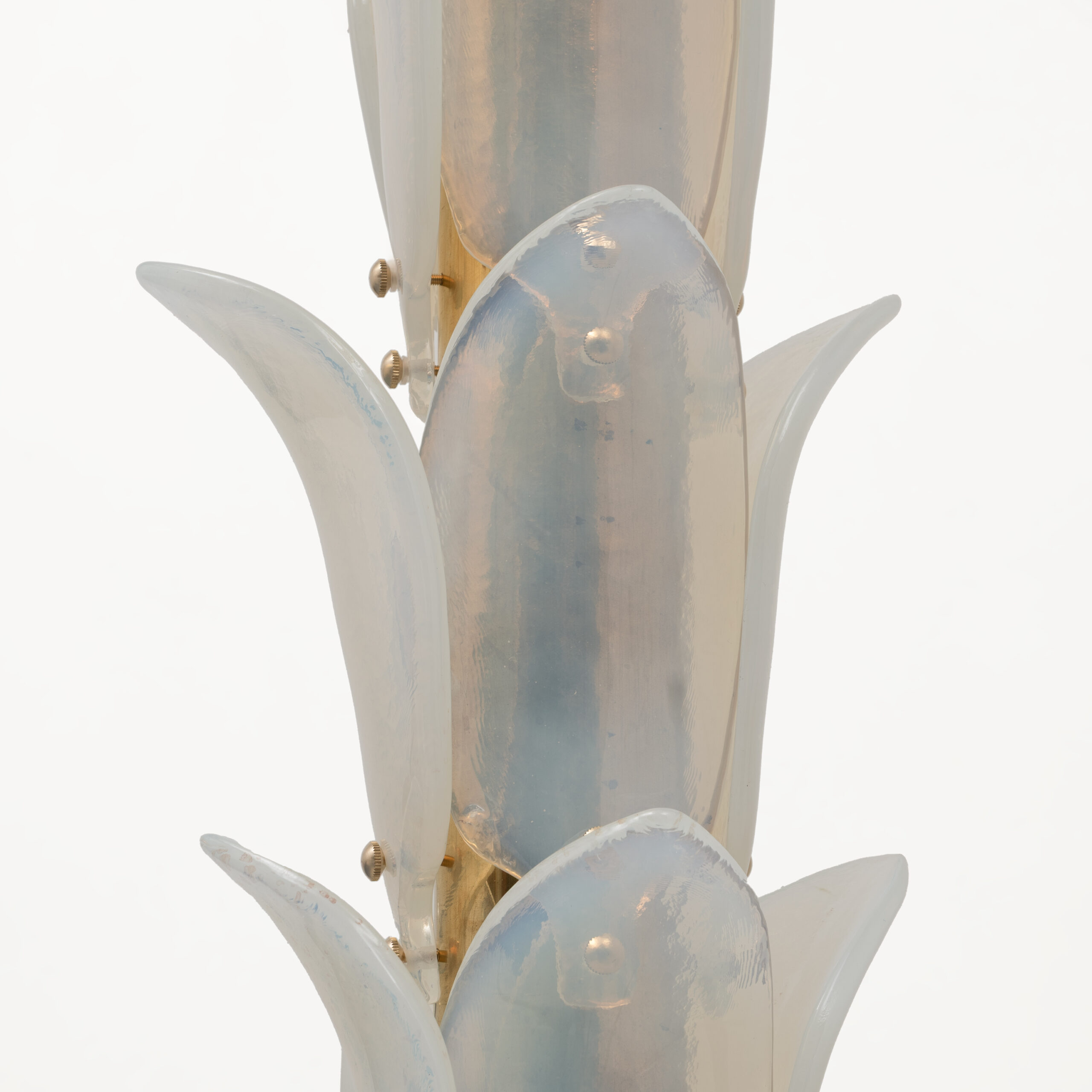 Iridescent Murano Glass and Brass Palm Tree Floor Lamp - Image 8