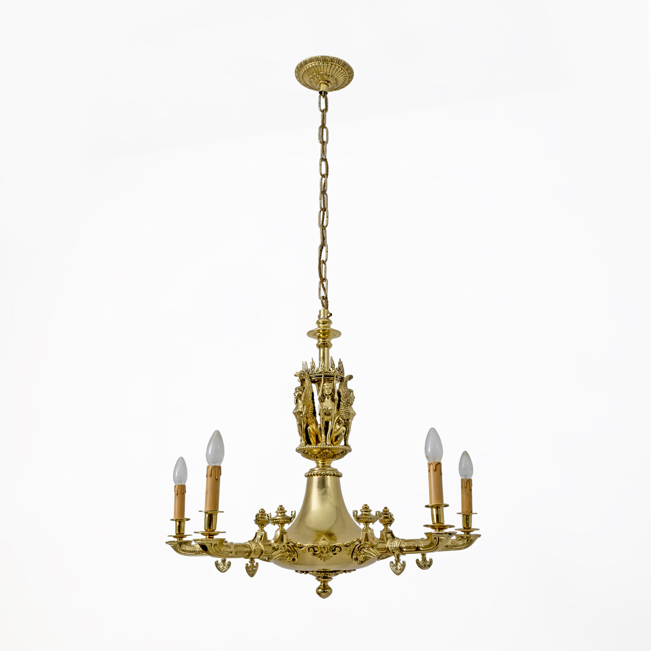 Empire Style Gilt Bronze Chandelier – Italy, Early 19th