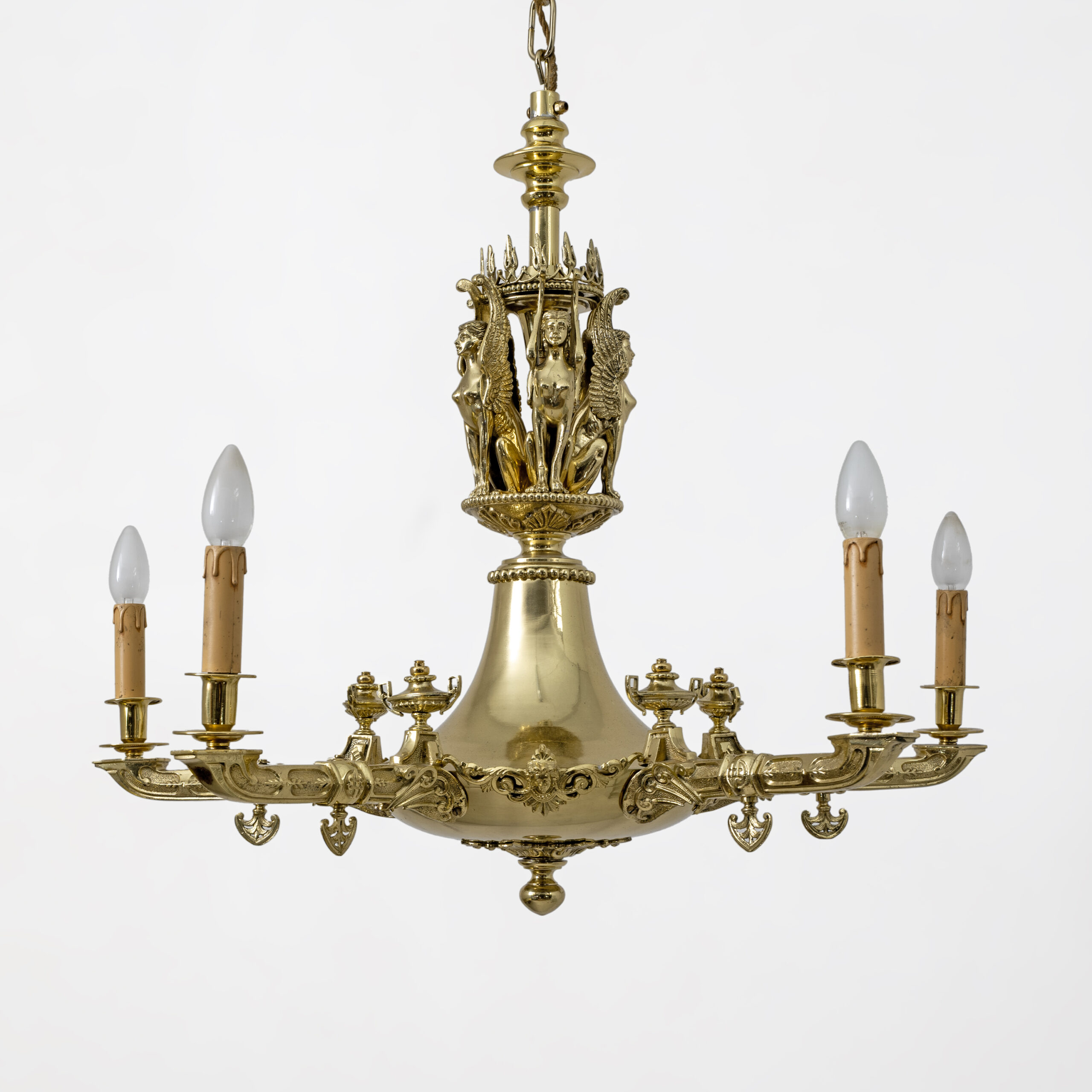 Empire Style Gilt Bronze Chandelier – Italy, Early 19th - Image 9