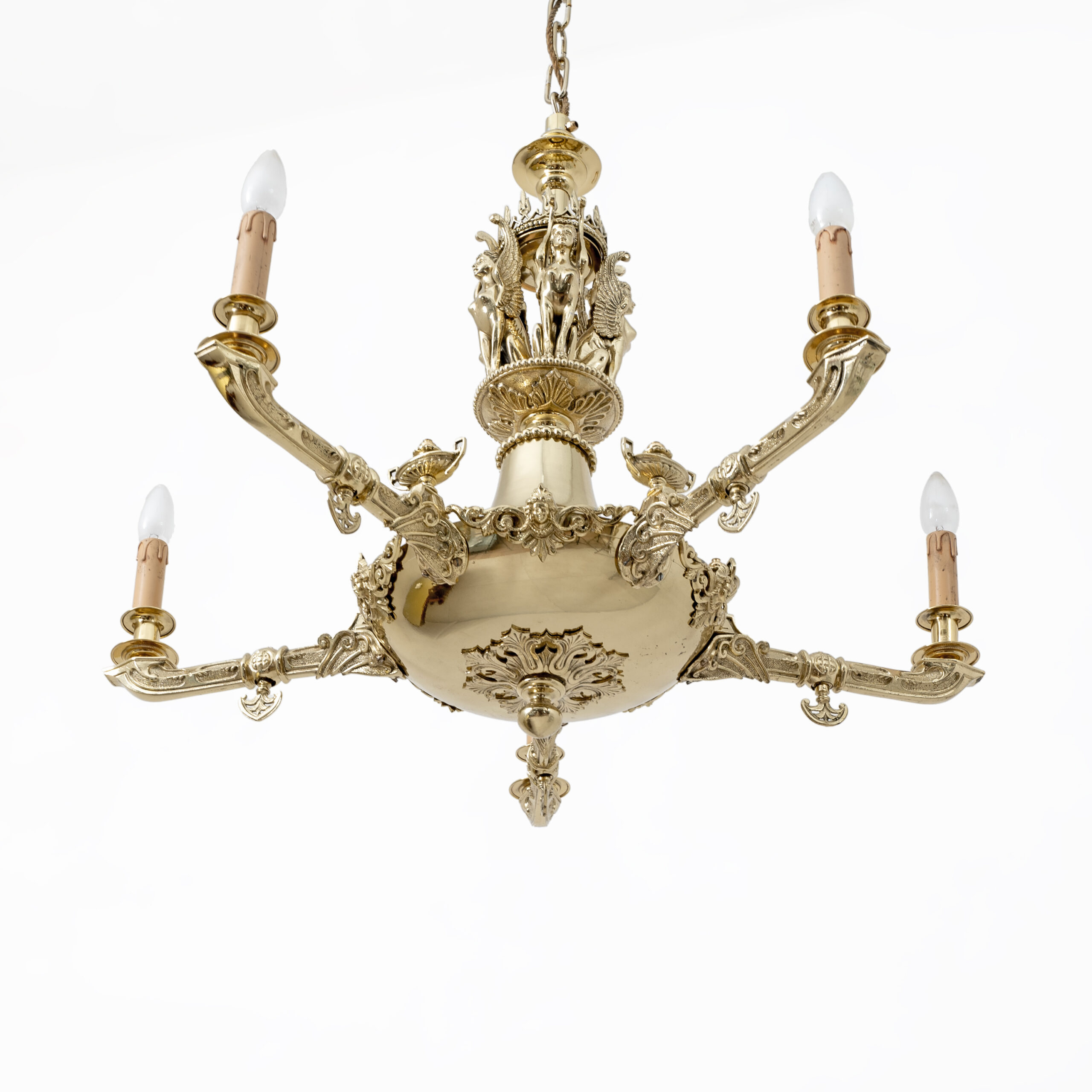 Empire Style Gilt Bronze Chandelier – Italy, Early 19th - Image 7