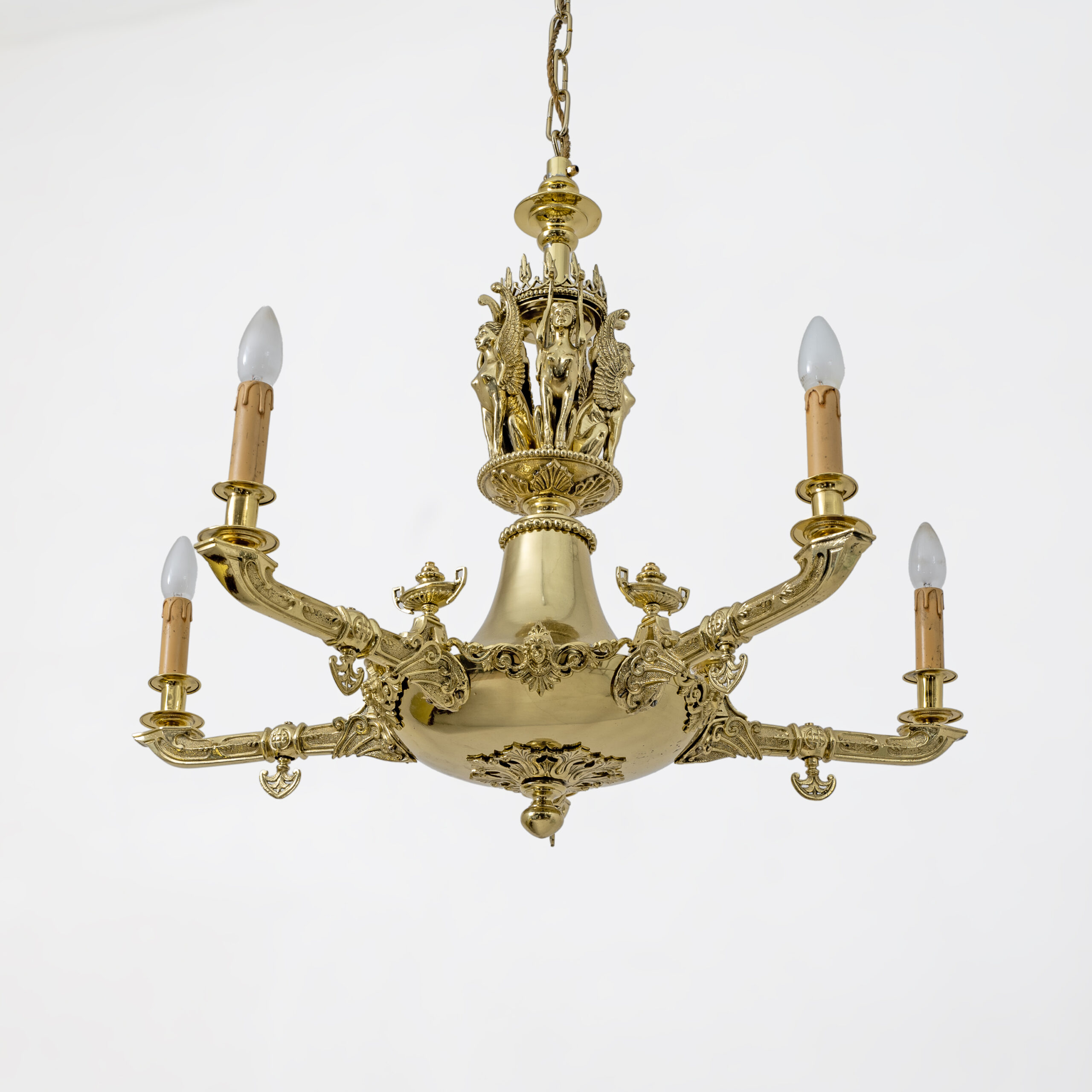 Empire Style Gilt Bronze Chandelier – Italy, Early 19th - Image 6