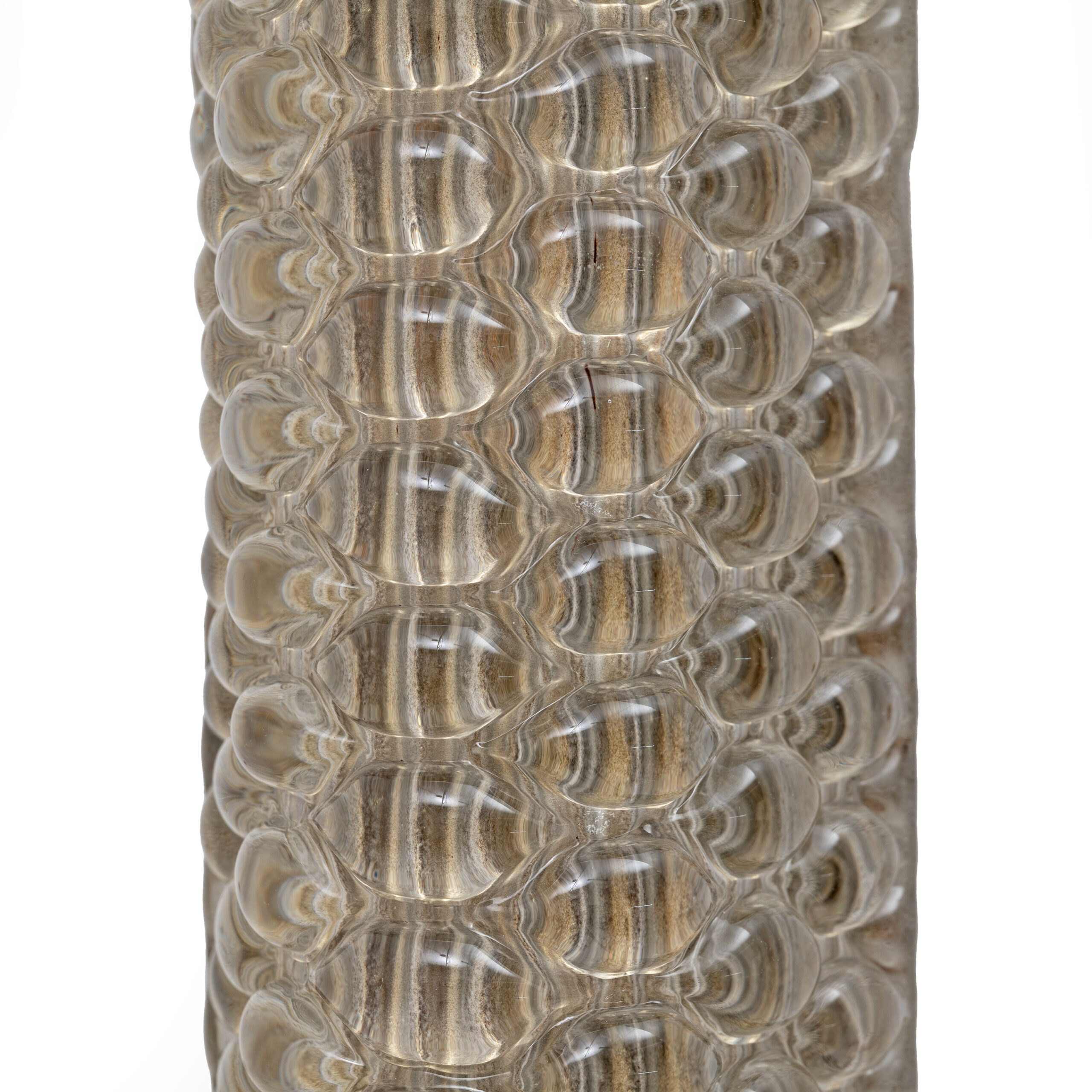 Pair of Brass and Murano Glass Textured Light Beige Sconces - Image 4