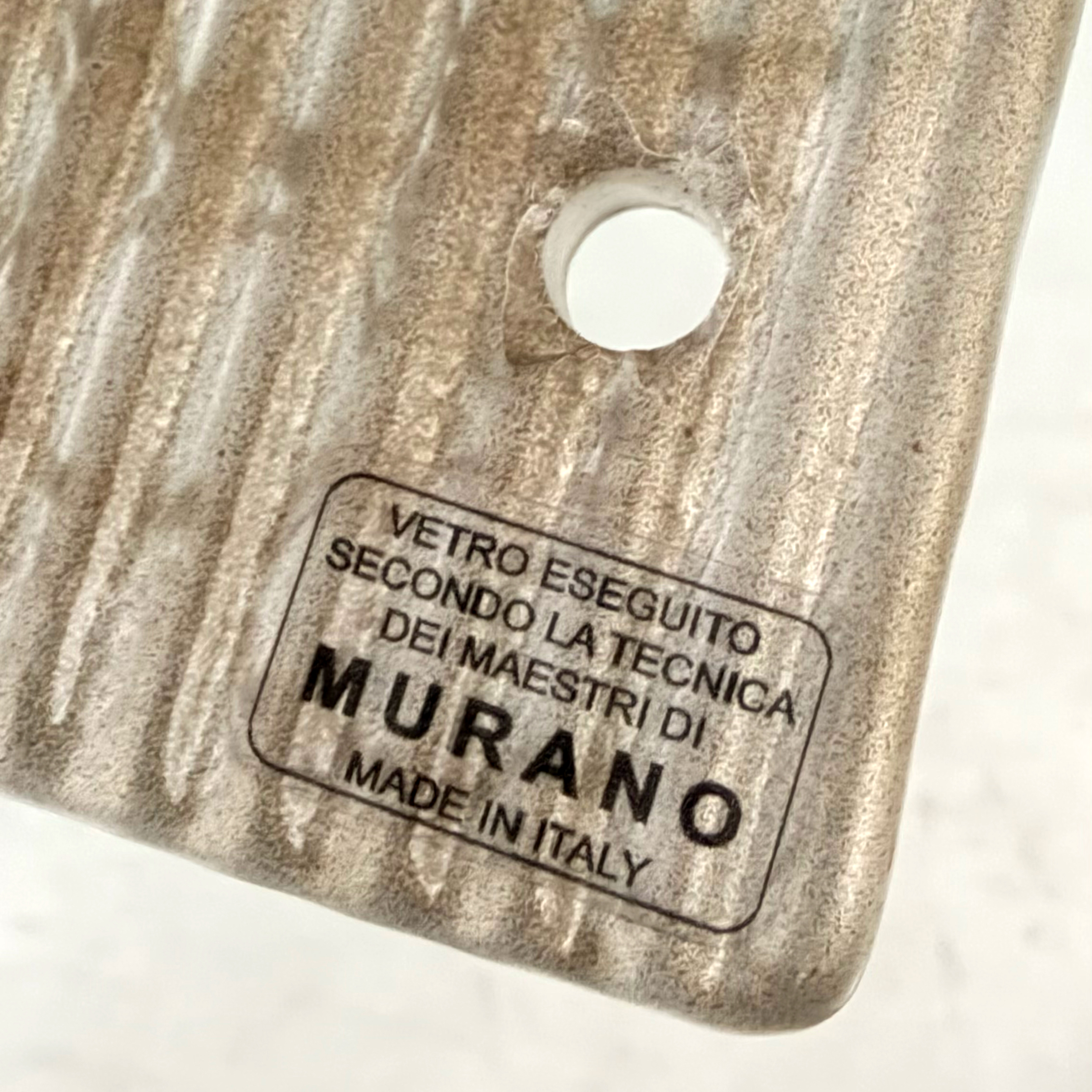 Pair of Brass and Murano Glass Textured Light Beige Sconces - Image 2