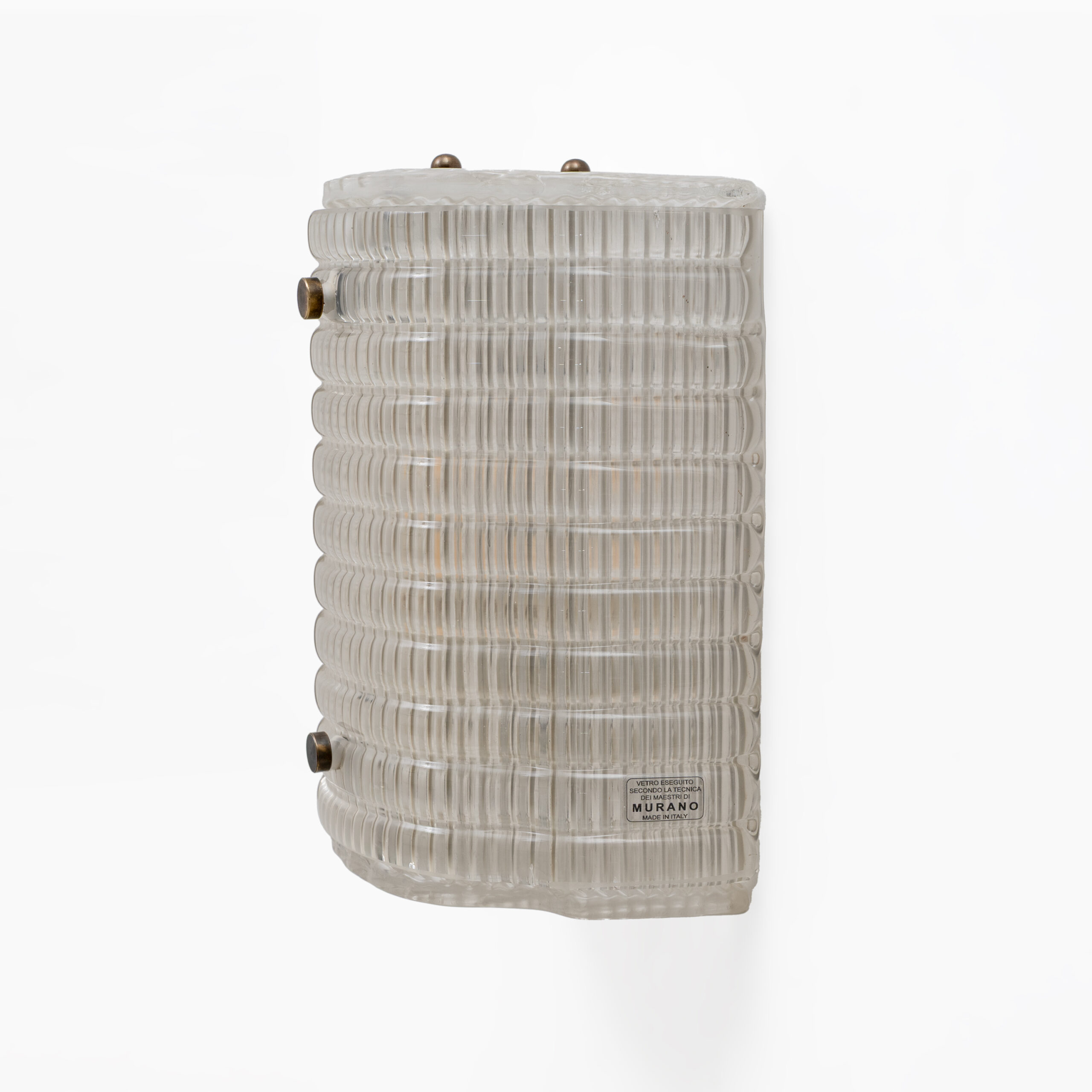 Pair of Murano Glass Wall Sconces with Ribbed Texture - Image 4