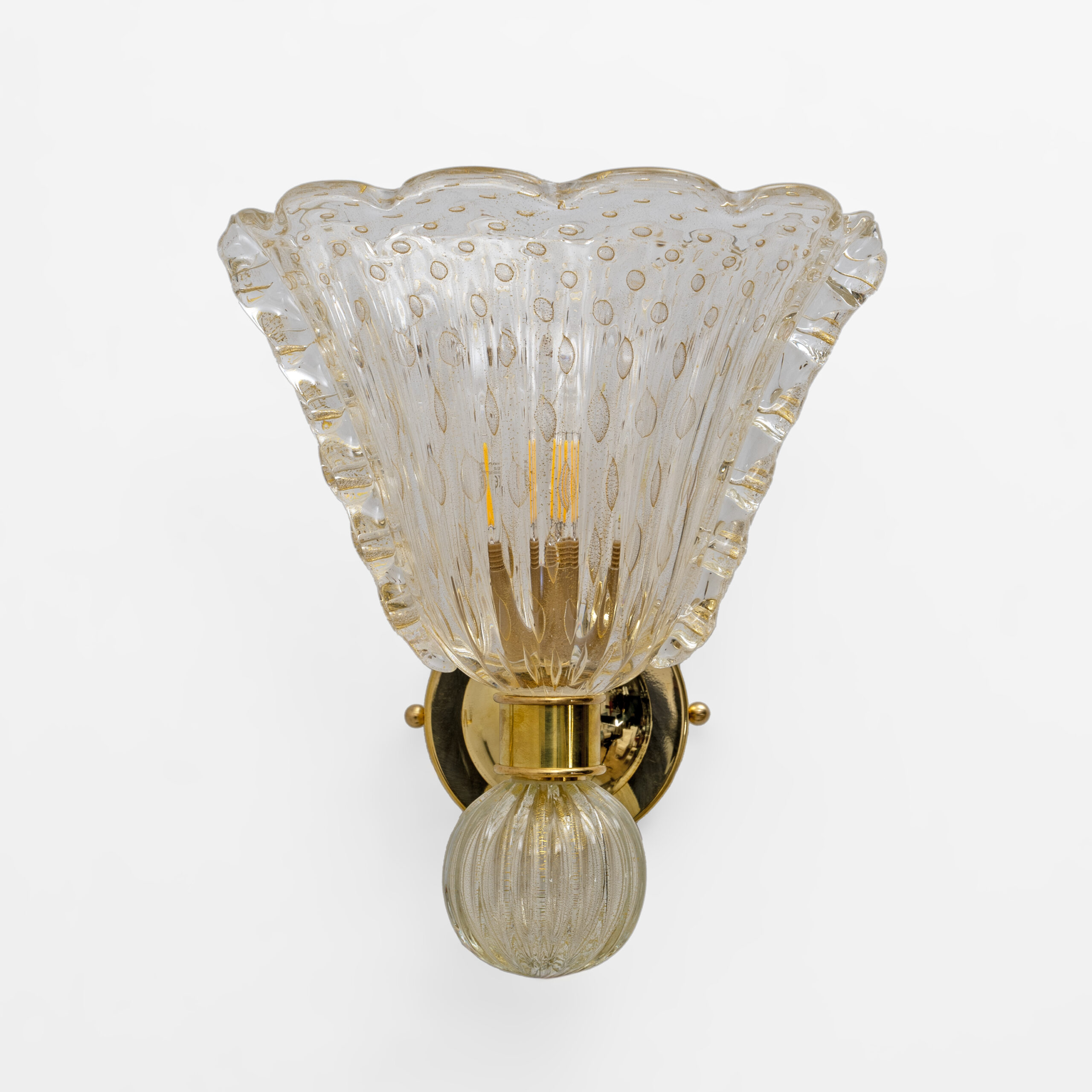 Attributed to Barovier & Toso Murano Glass Sconces, Pair - Image 2