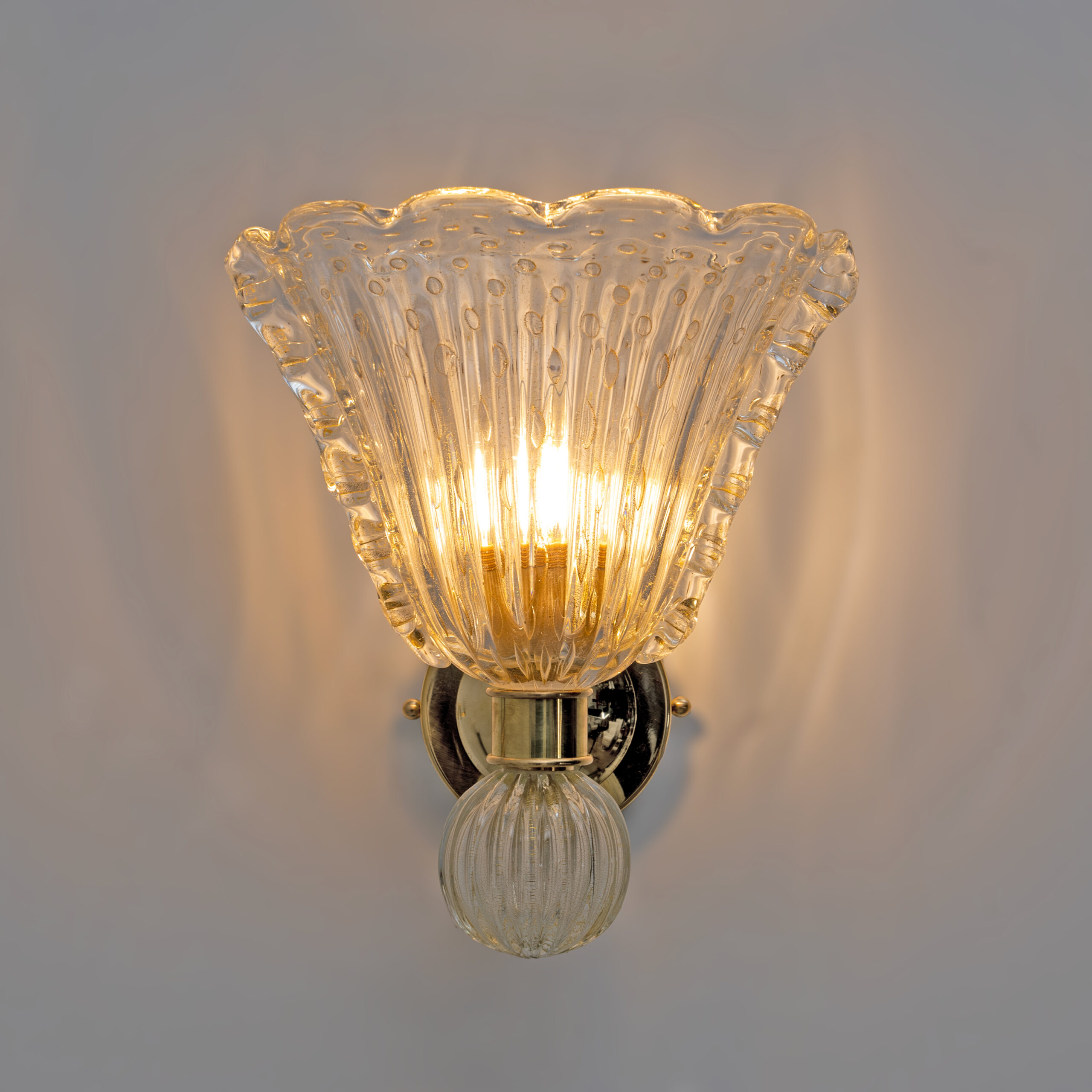 Attributed to Barovier & Toso Murano Glass Sconces, Pair - Image 4