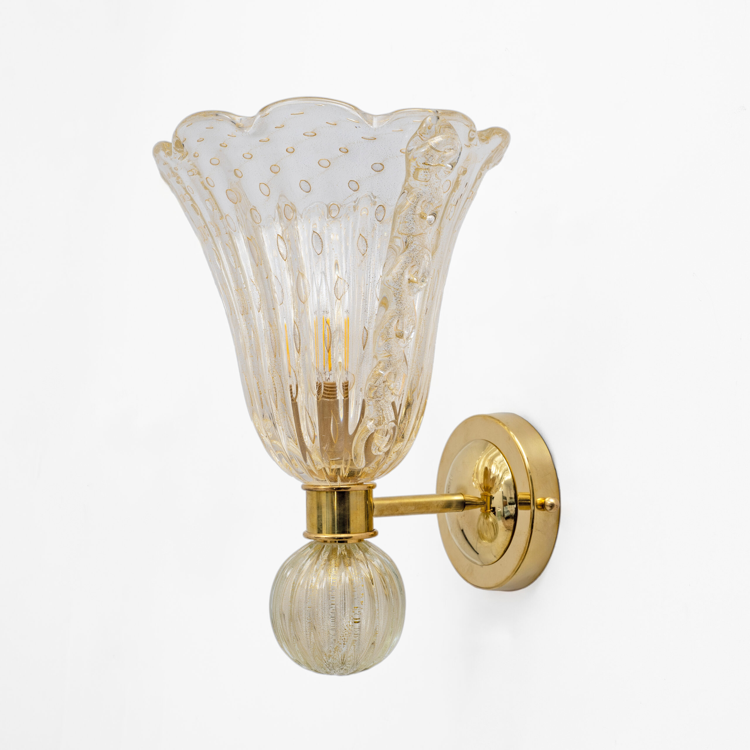 Attributed to Barovier & Toso Murano Glass Sconces, Pair - Image 5