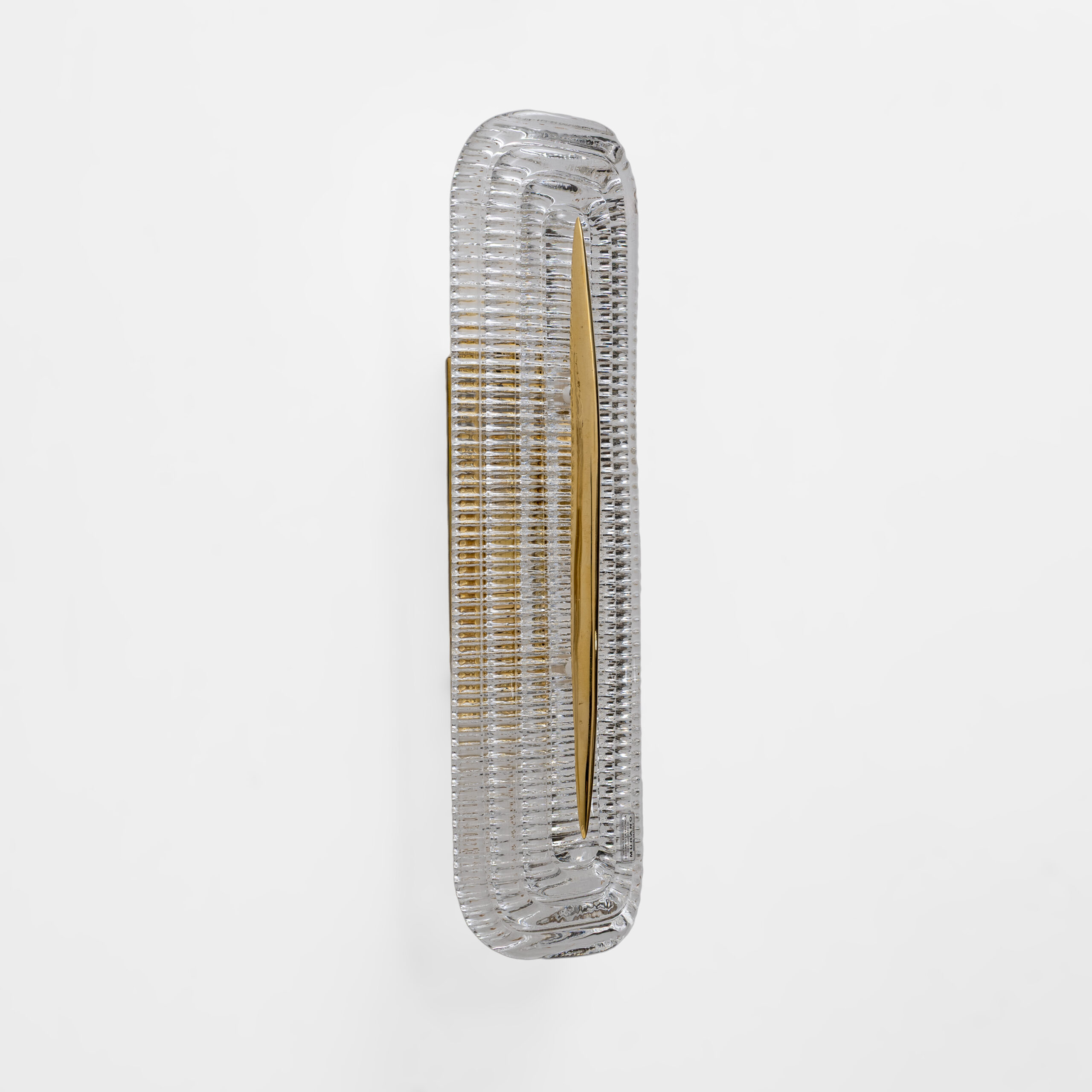 Pair of Modern Murano Glass Transparent and Brass Sconces, Italy - Image 5