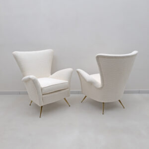 Gio Ponti Art Dèco Italian Lounge Armchair, 50s, Pair