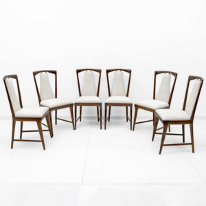 Set of 6 Osvaldo Borsani Italian Bouclè Dining Chairs, 50s