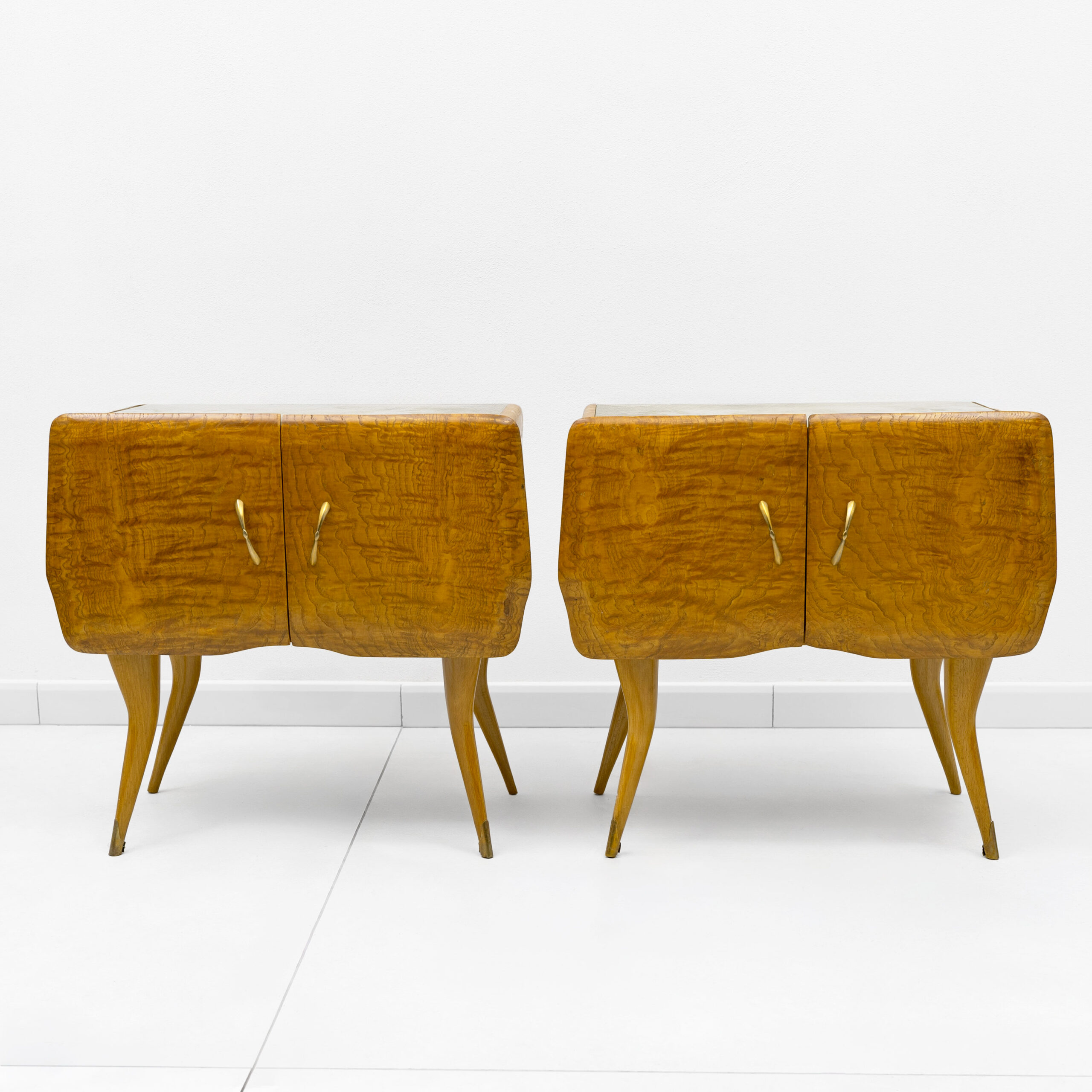 Pair of Beech and Chestnut Burl Bedside Tables, 1950s - Image 2