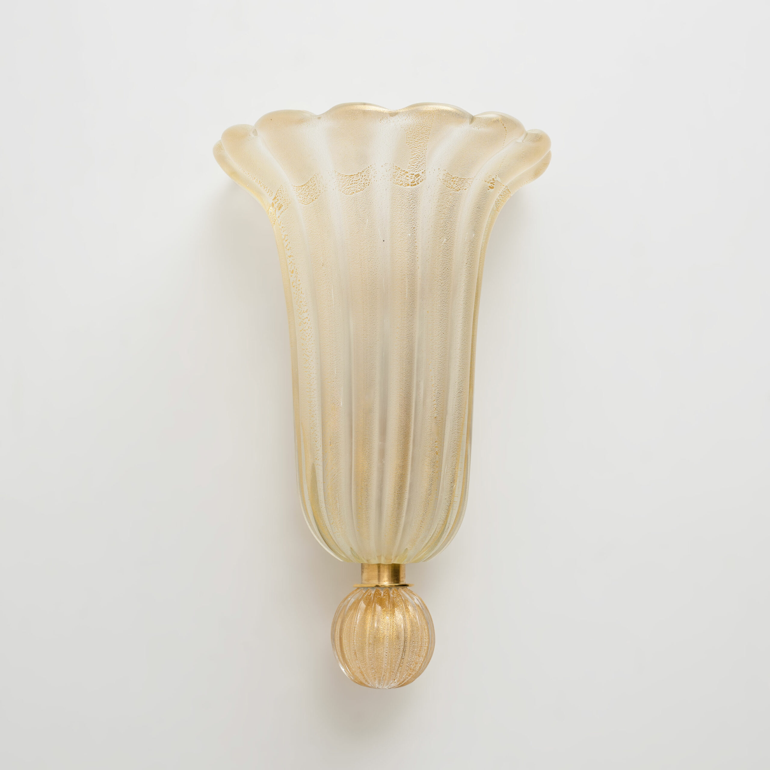 Pair of Murano Glass Wall Sconces with Gold Dust Inclusions - Image 3