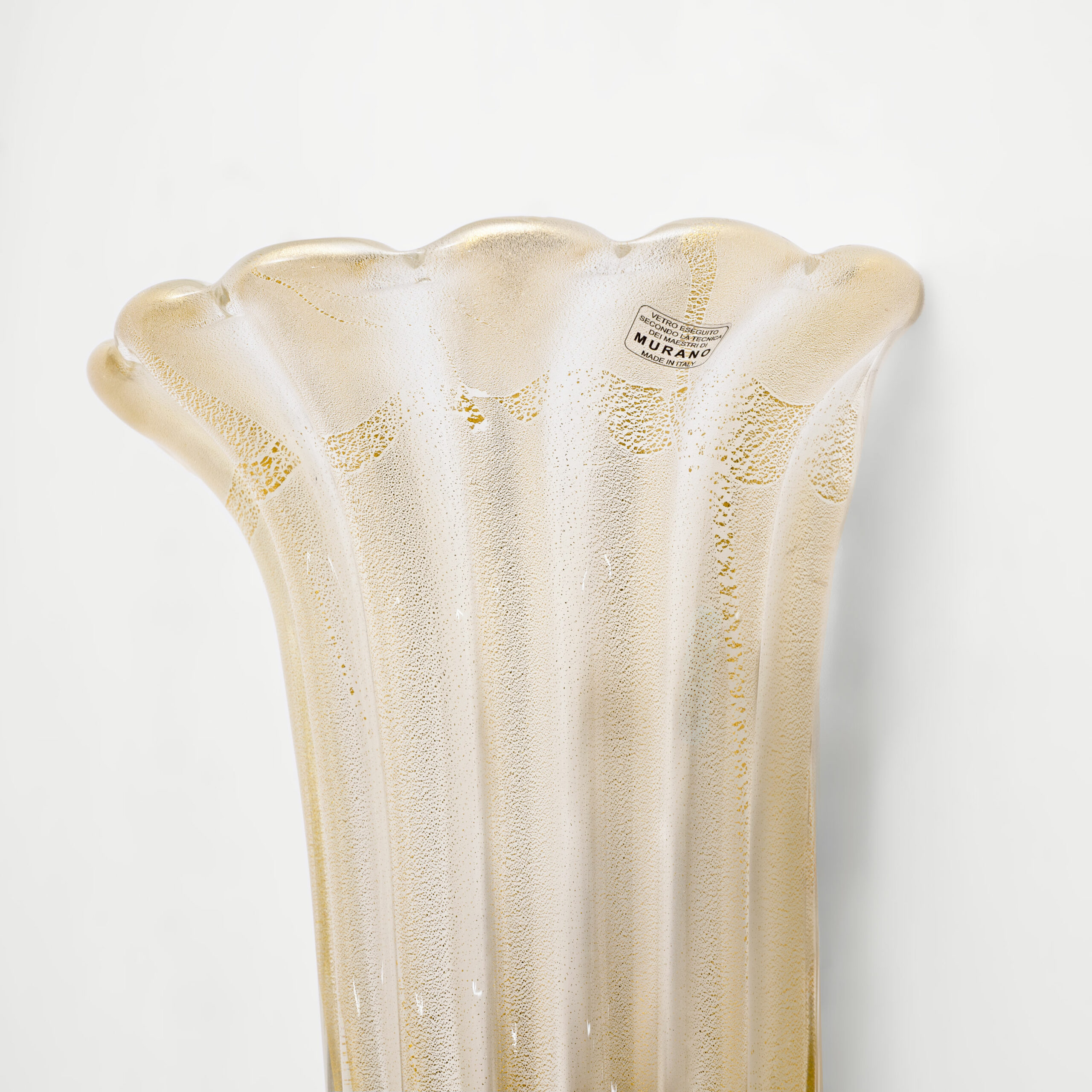 Pair of Murano Glass Wall Sconces with Gold Dust Inclusions - Image 8