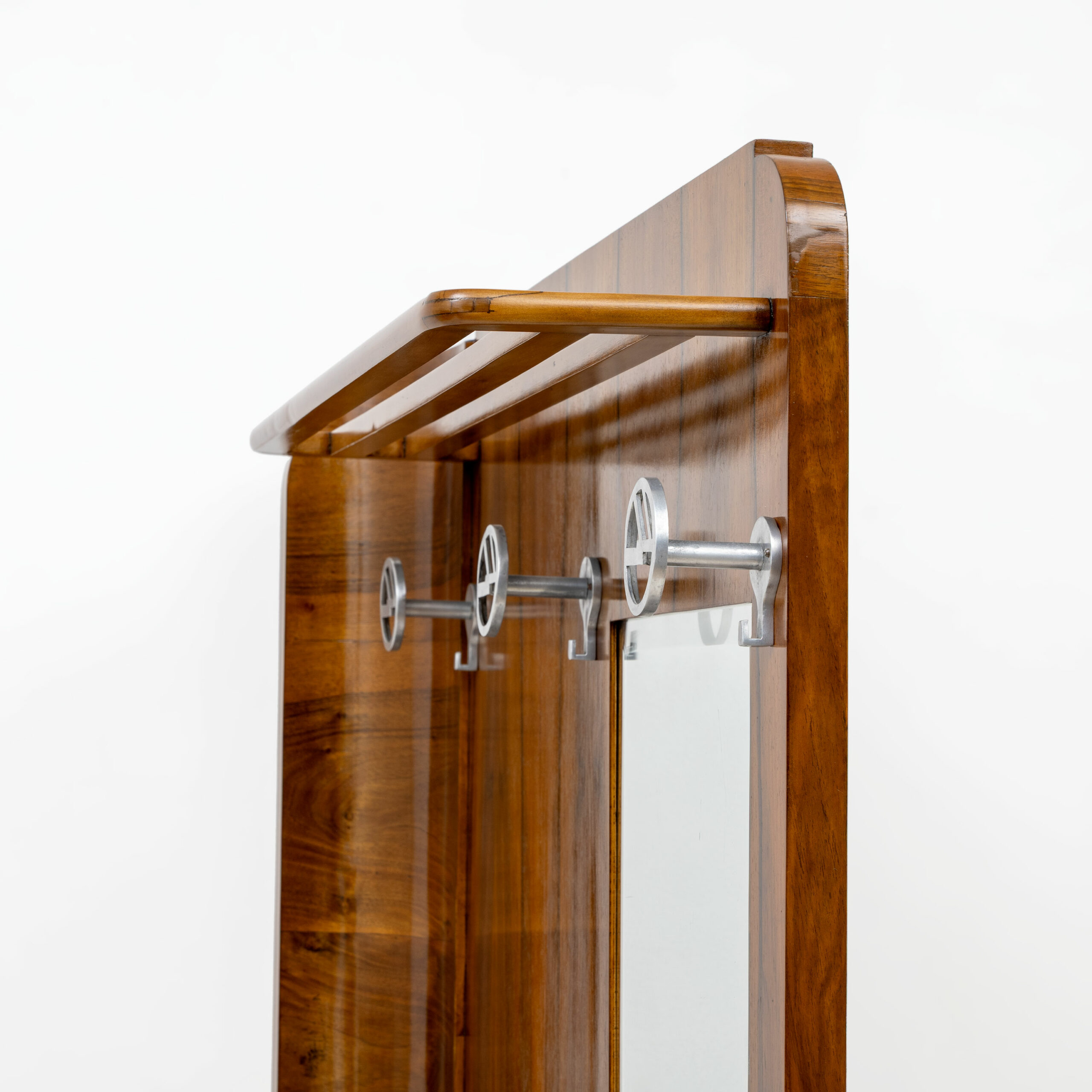 Italian Art Deco Walnut Entry Hall Stand - Image 8