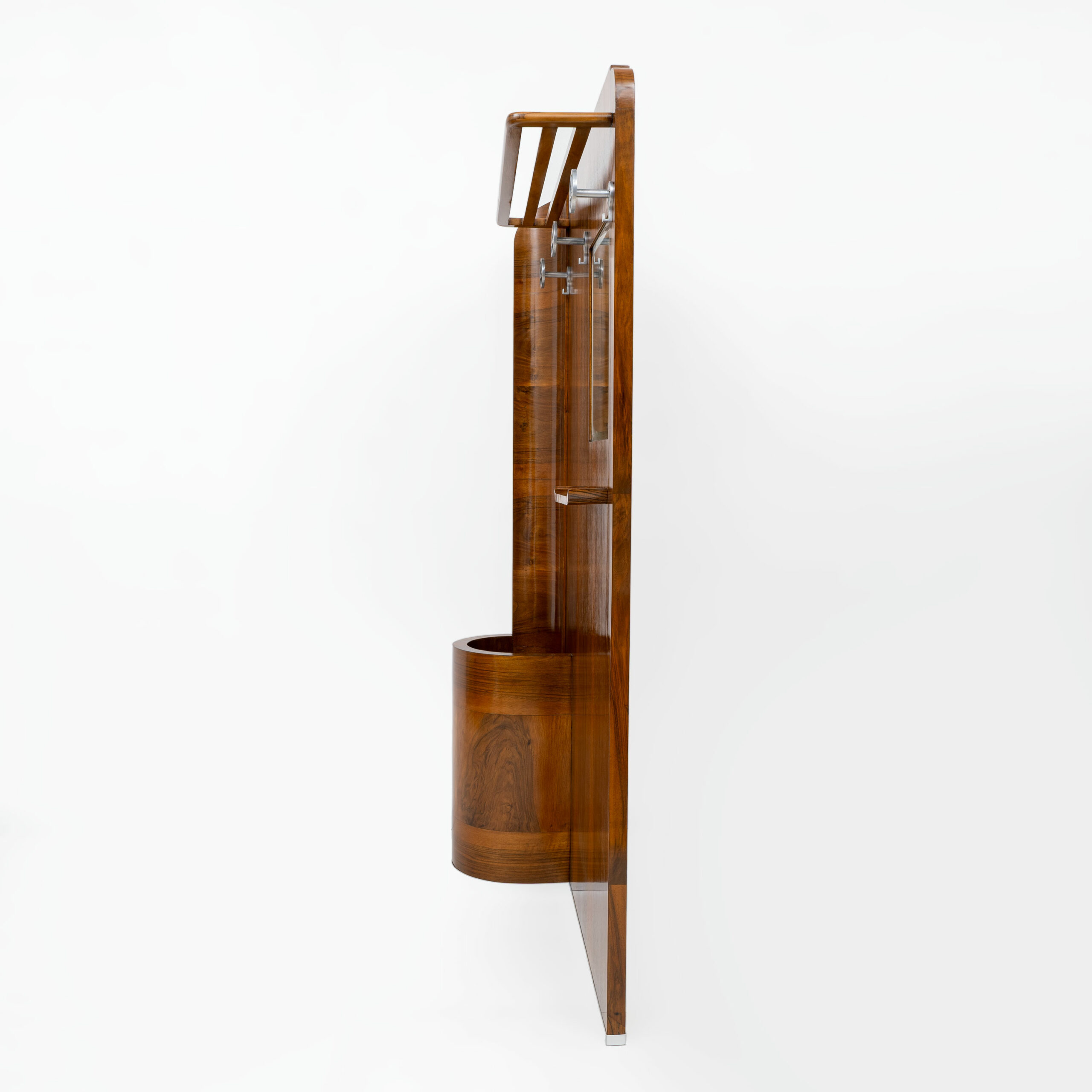 Italian Art Deco Walnut Entry Hall Stand - Image 7