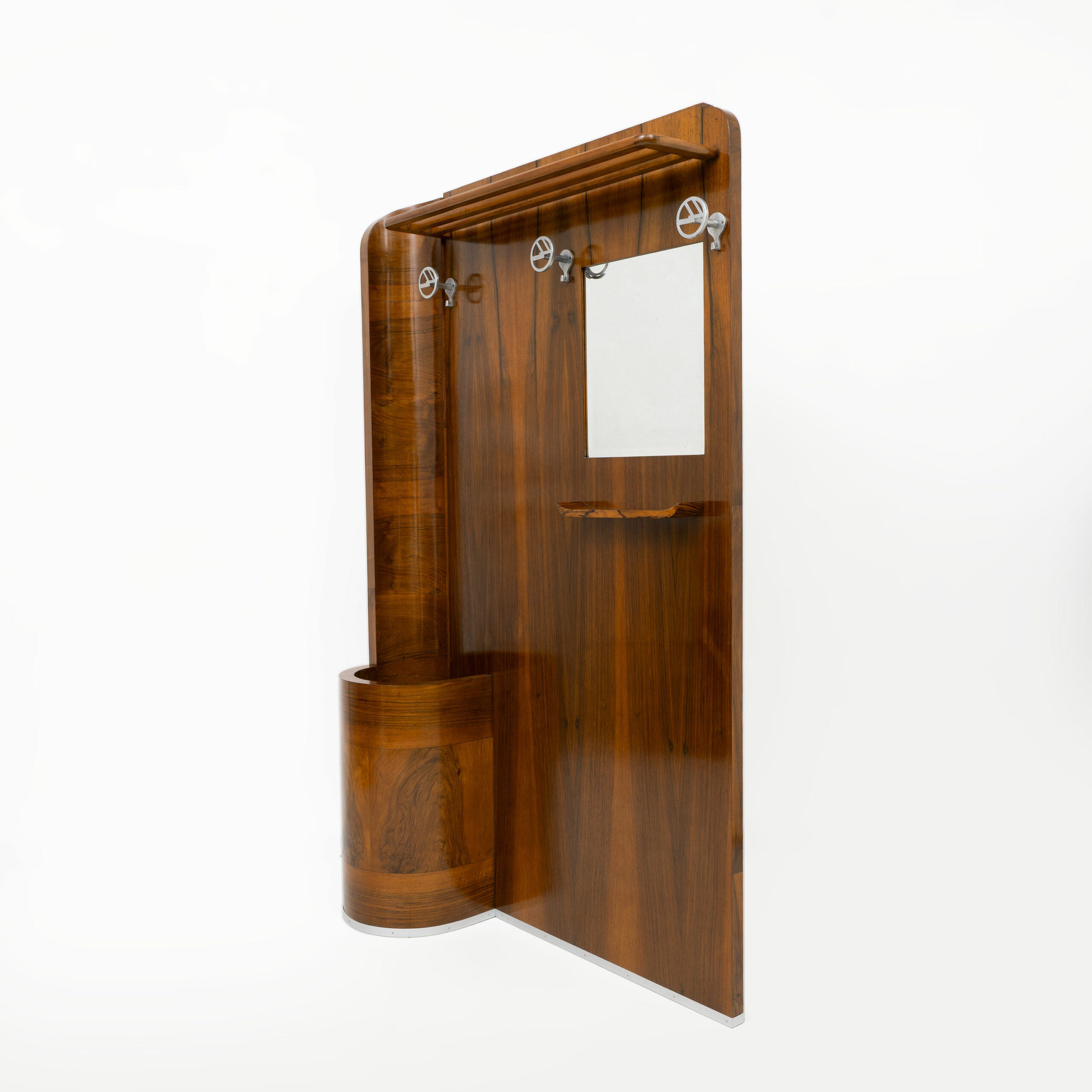 Italian Art Deco Walnut Entry Hall Stand - Image 5