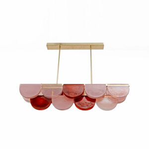 Italian Murano Glass and Brass Modular Linear Chandelier