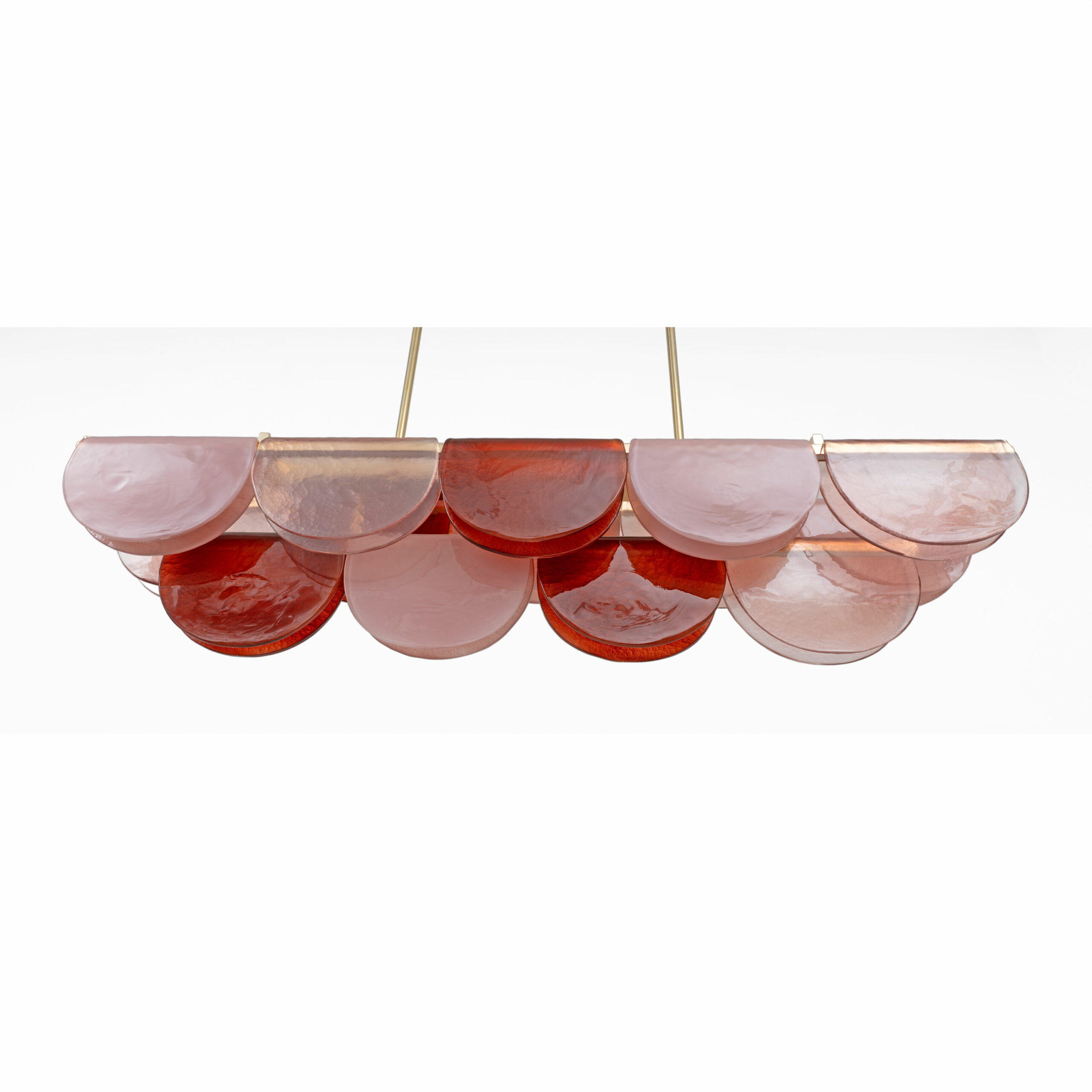 Italian Murano Glass and Brass Modular Linear Chandelier - Image 4