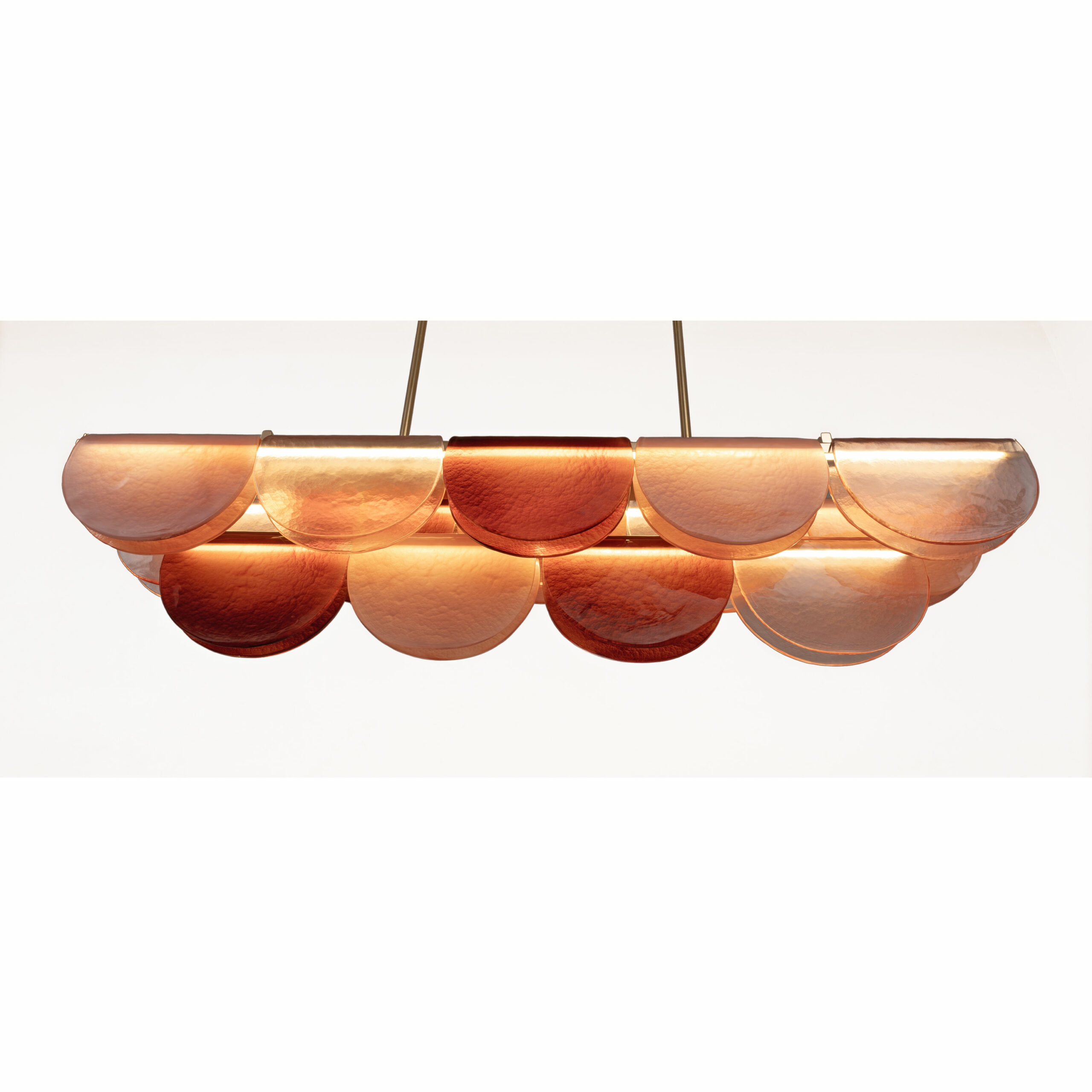 Italian Murano Glass and Brass Modular Linear Chandelier - Image 5