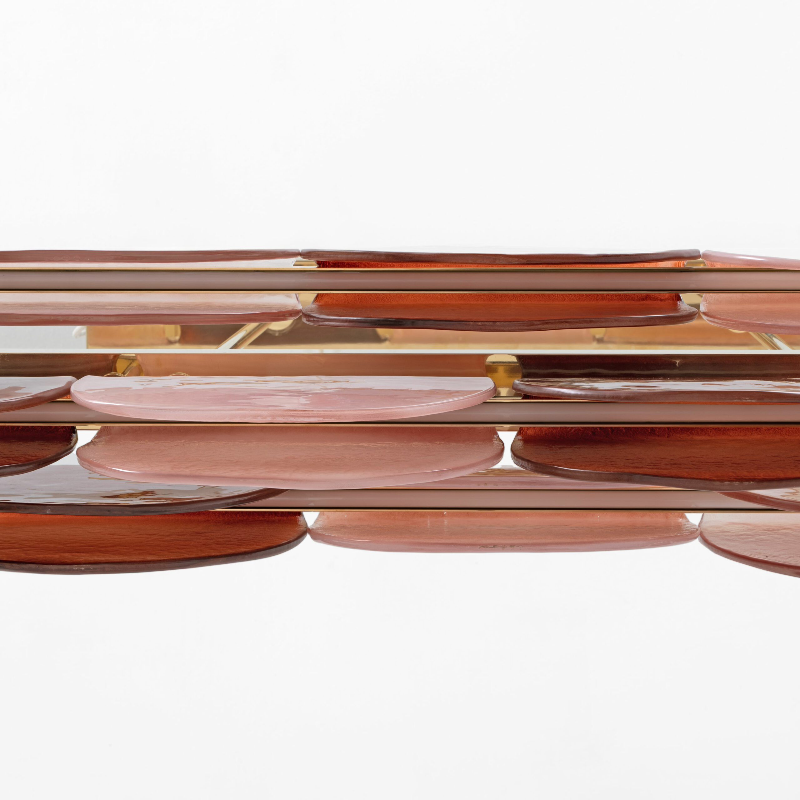 Italian Murano Glass and Brass Modular Linear Chandelier - Image 9