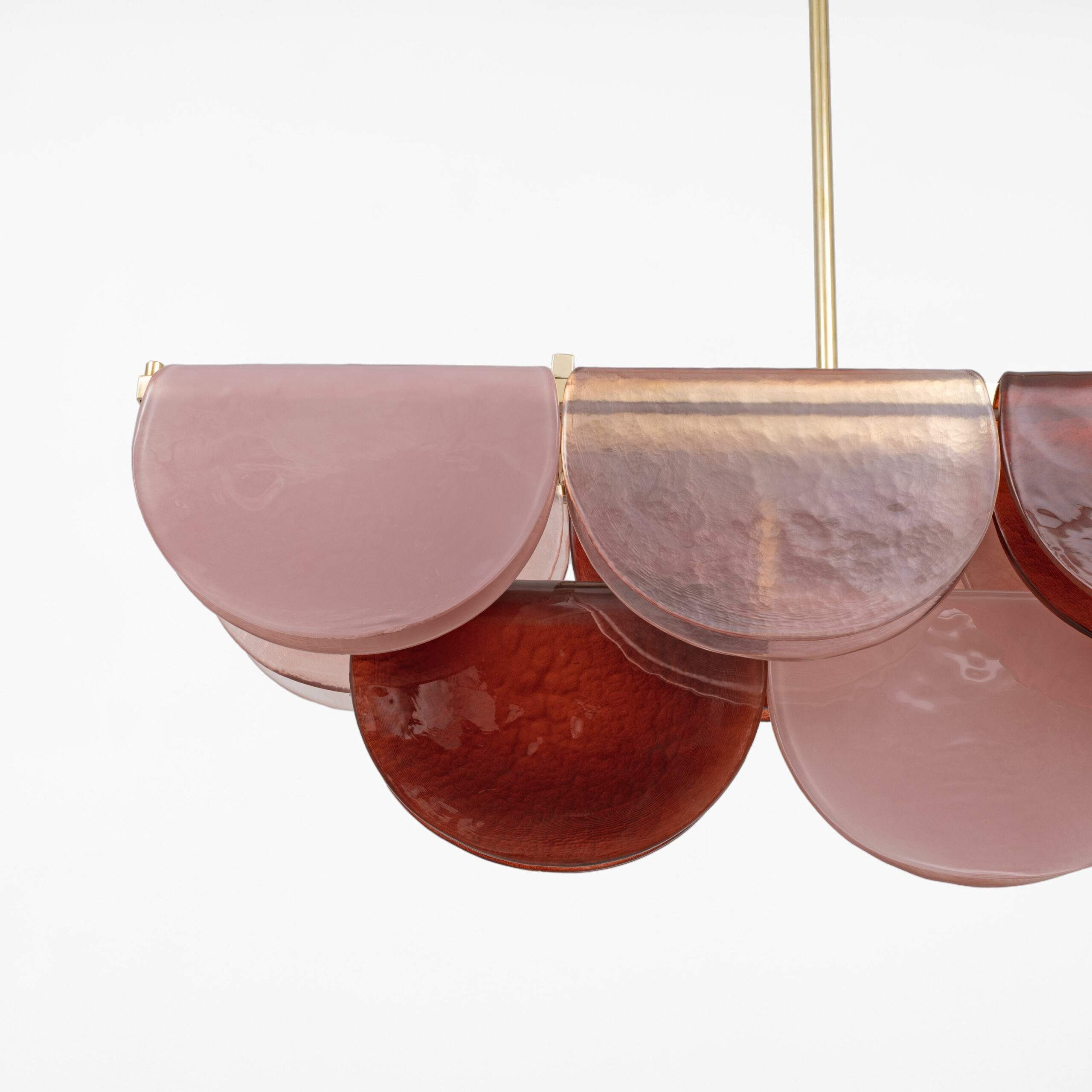 Italian Murano Glass and Brass Modular Linear Chandelier - Image 11