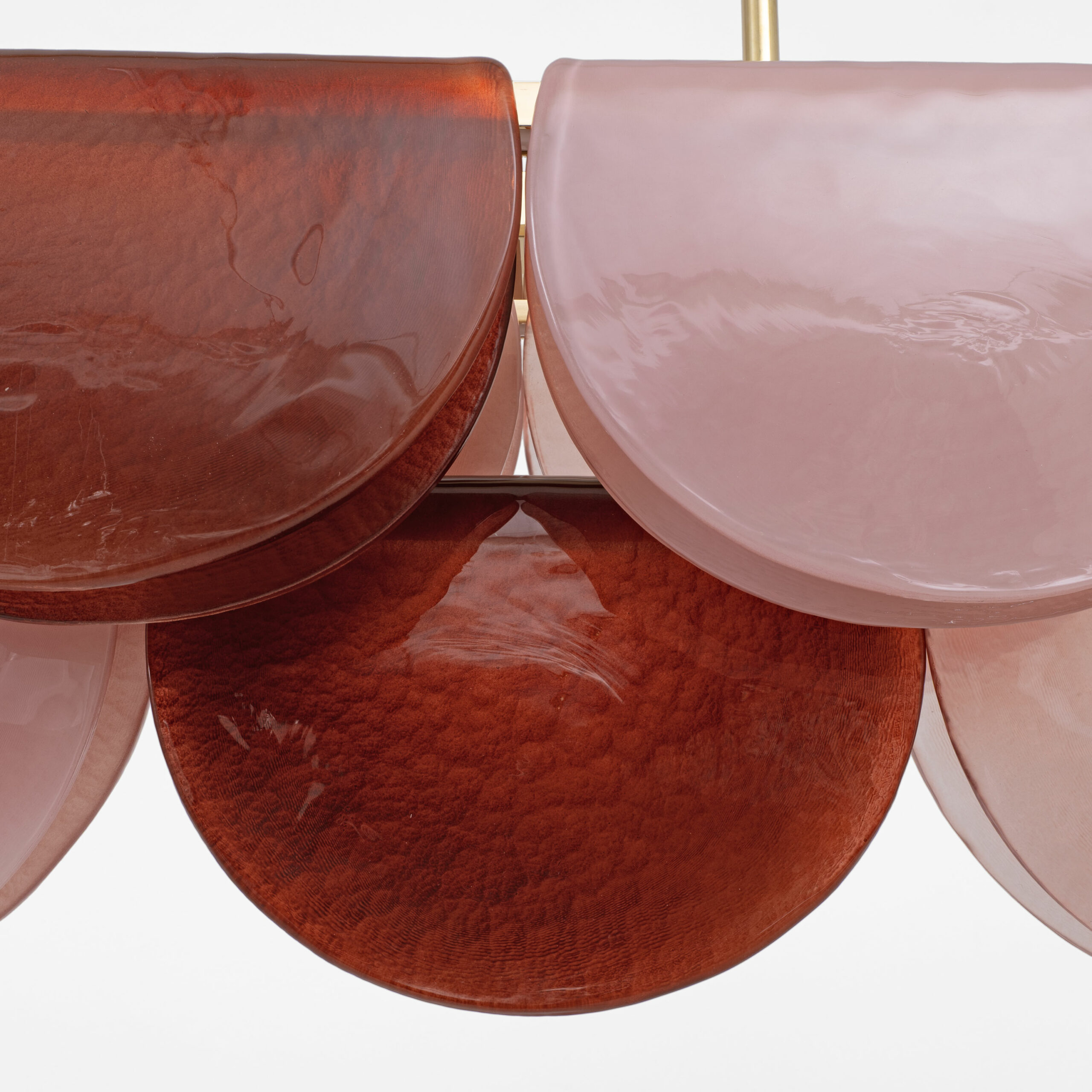 Italian Murano Glass and Brass Modular Linear Chandelier - Image 10