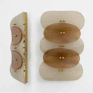 Pair of Murano Glass and Brass Wall Sconces