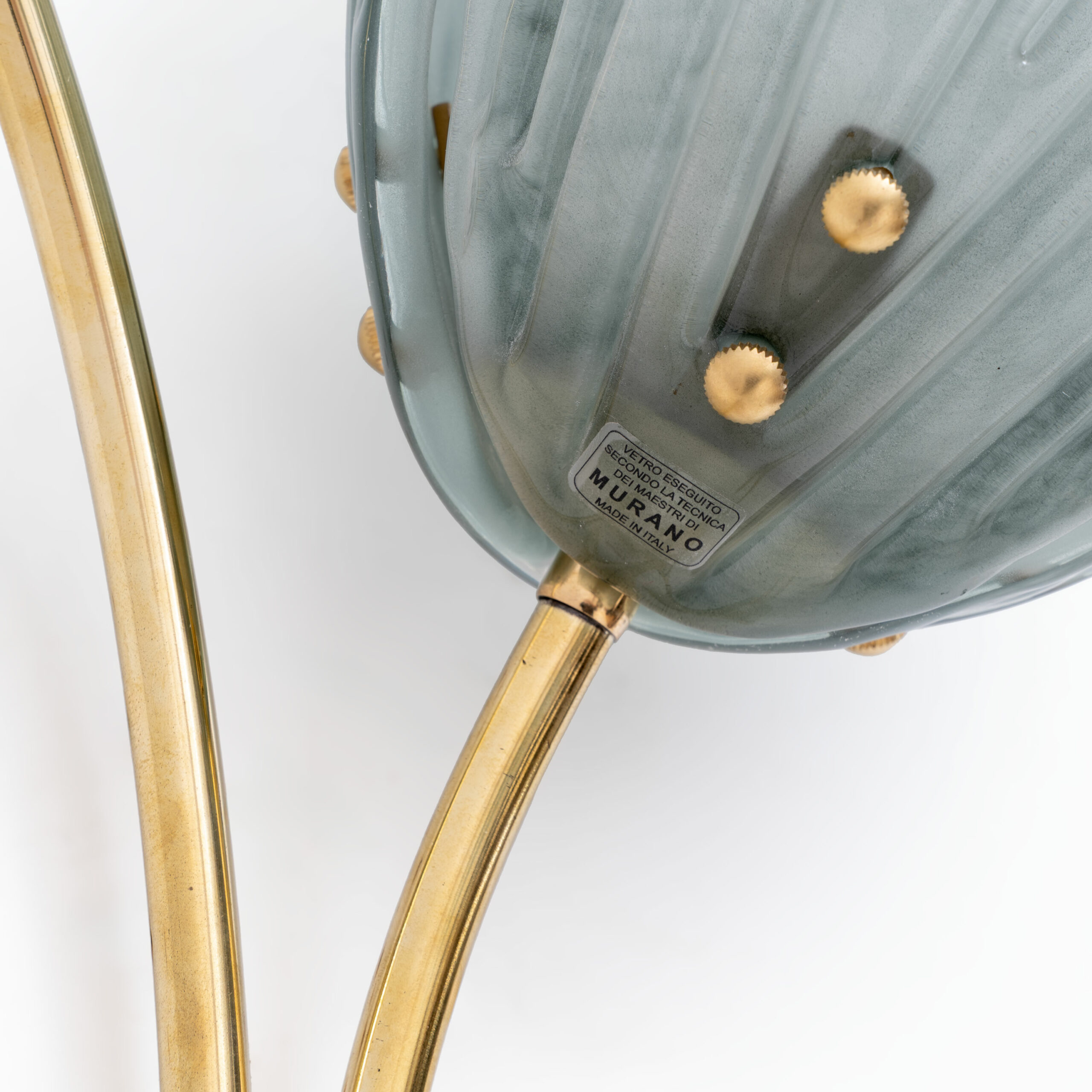 Pair of Tulips Murano Glass and Brass Sconces - Image 7