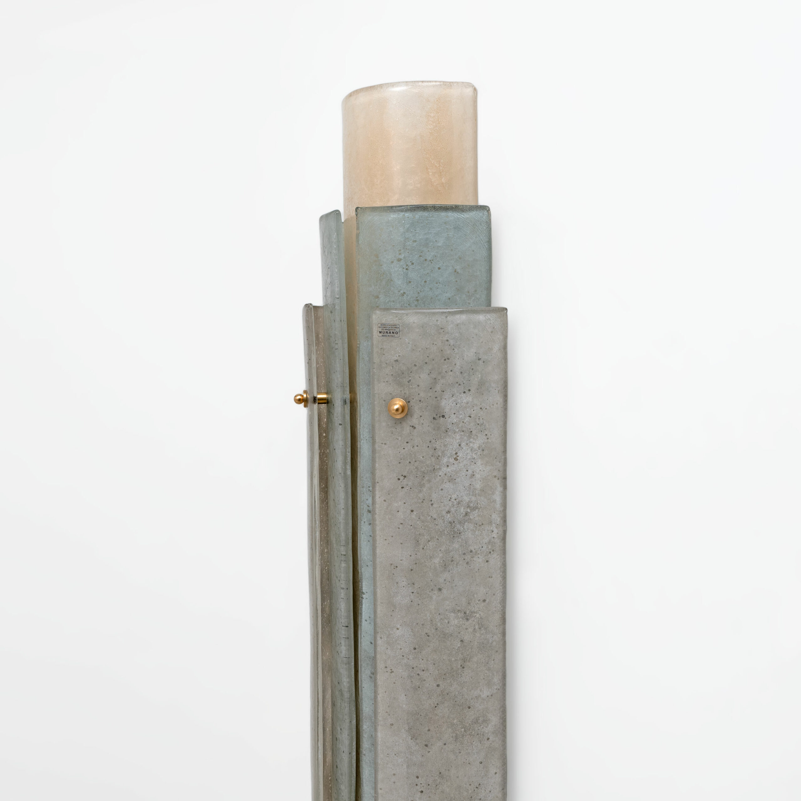 Pair of Murano Scavo Glass Wall Lamps with Brass Details - Image 6