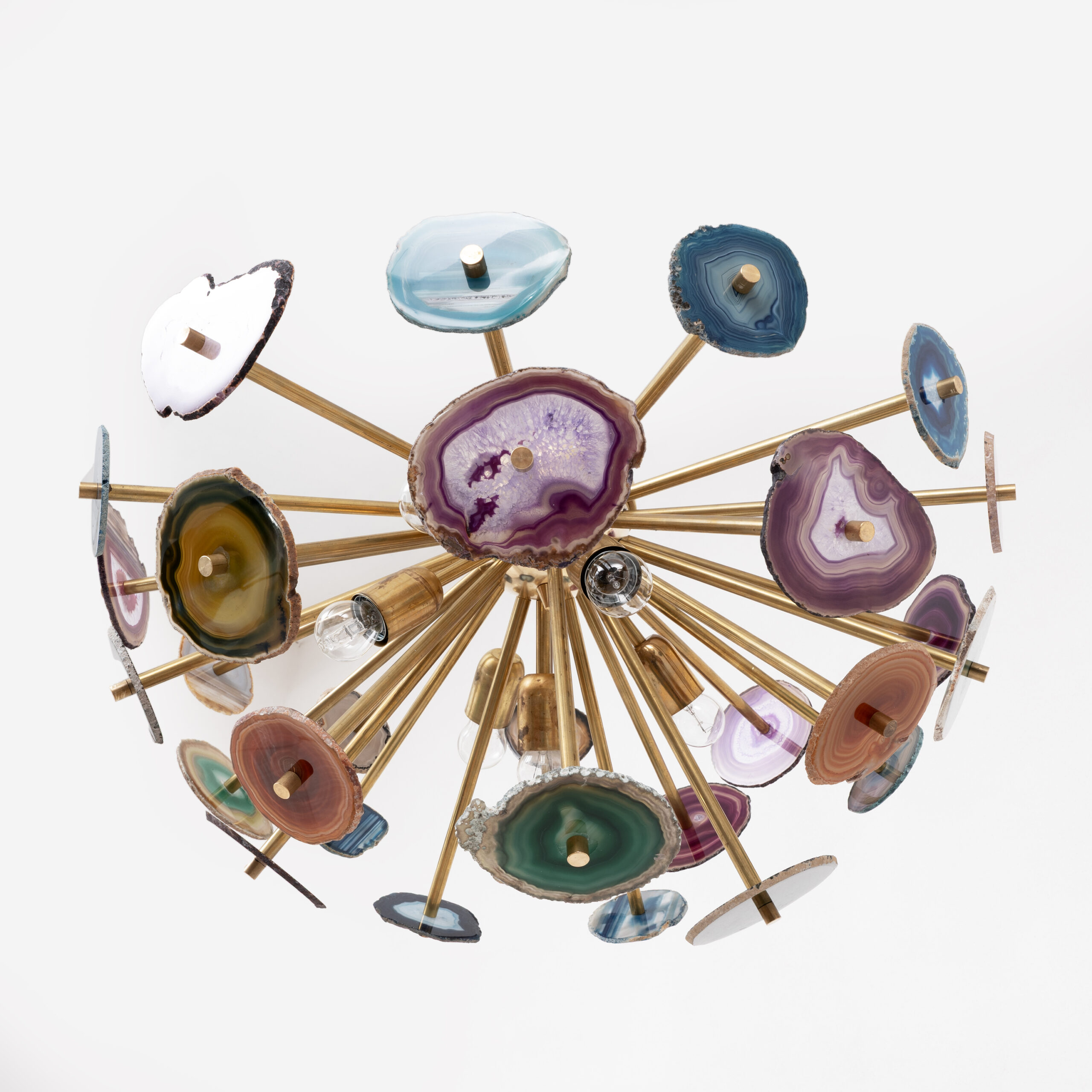 Italian-designed "Sputnik" Ceiling Lamp with Agate Stone - Image 5