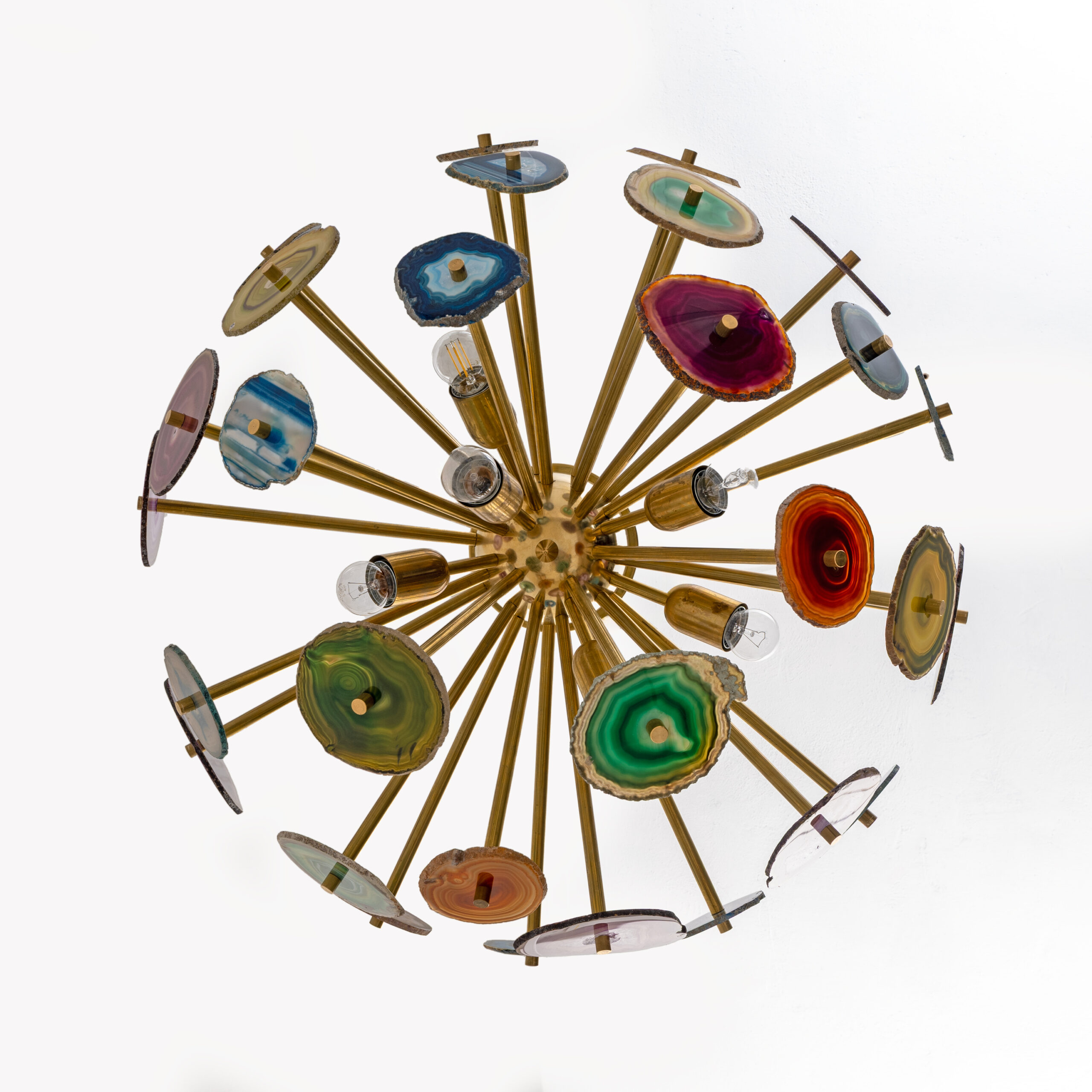 Italian-designed "Sputnik" Ceiling Lamp with Agate Stone - Image 8