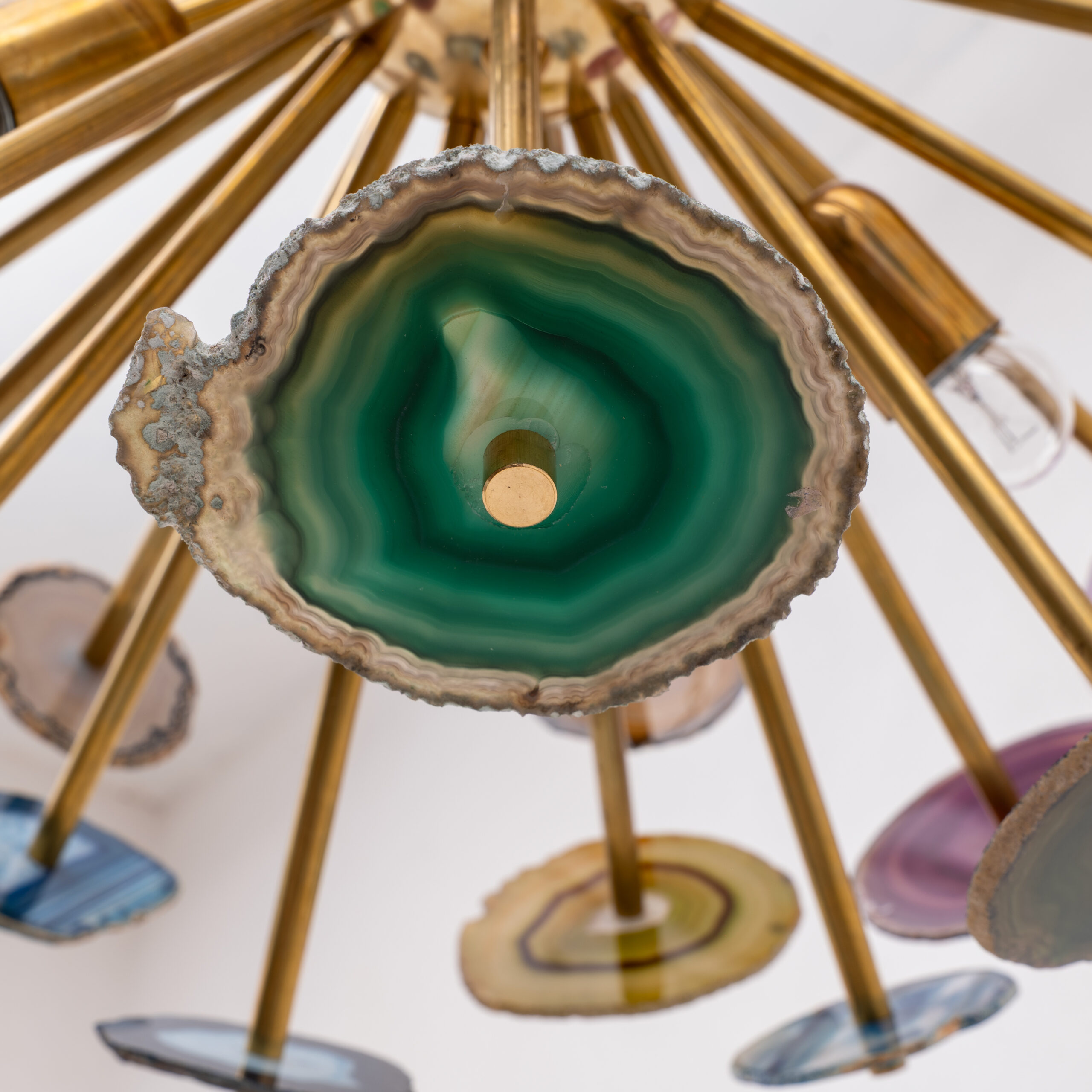 Italian-designed "Sputnik" Ceiling Lamp with Agate Stone - Image 9