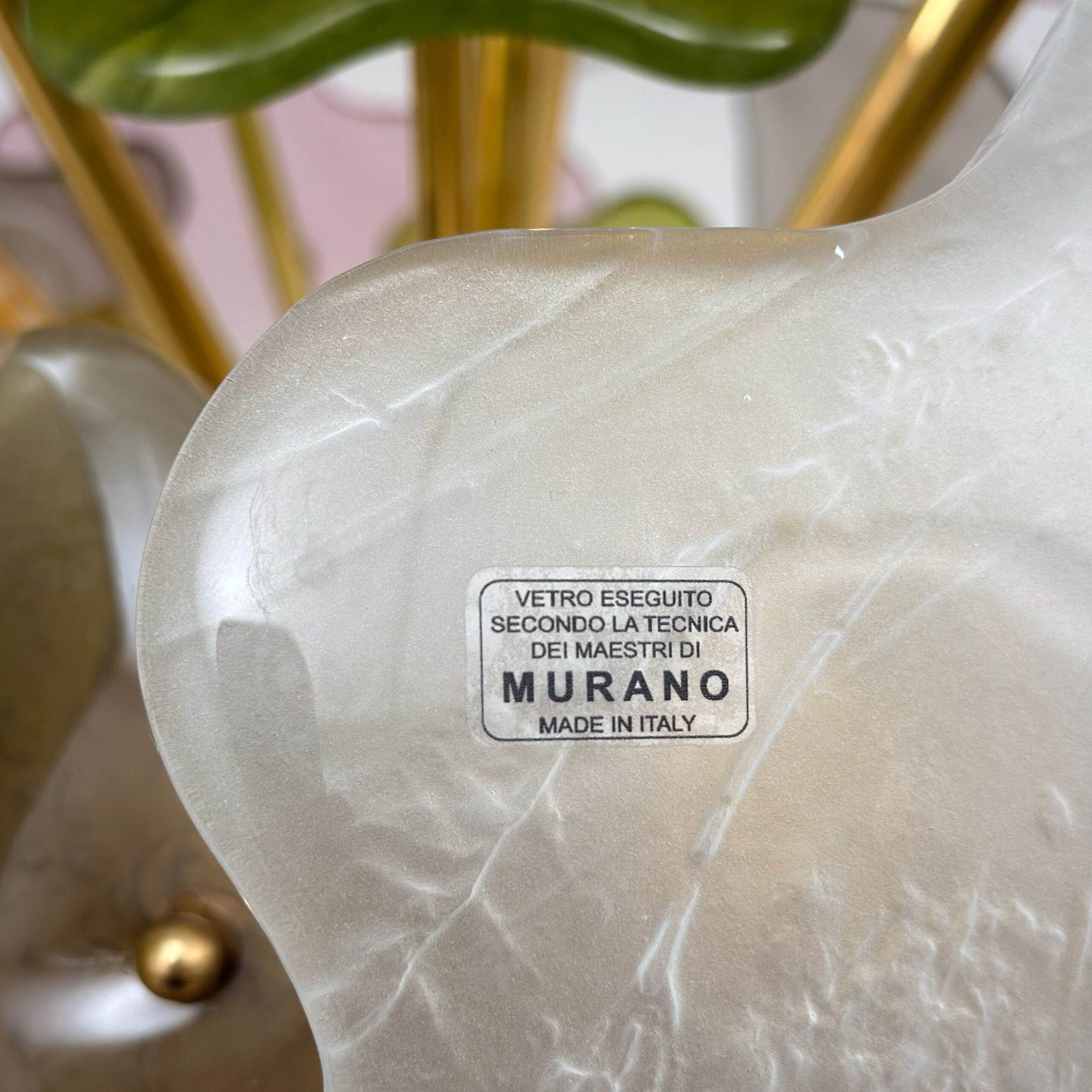 Italian Murano Glass Sputnik Chandelier in Pastel Colors and Brass - Image 11