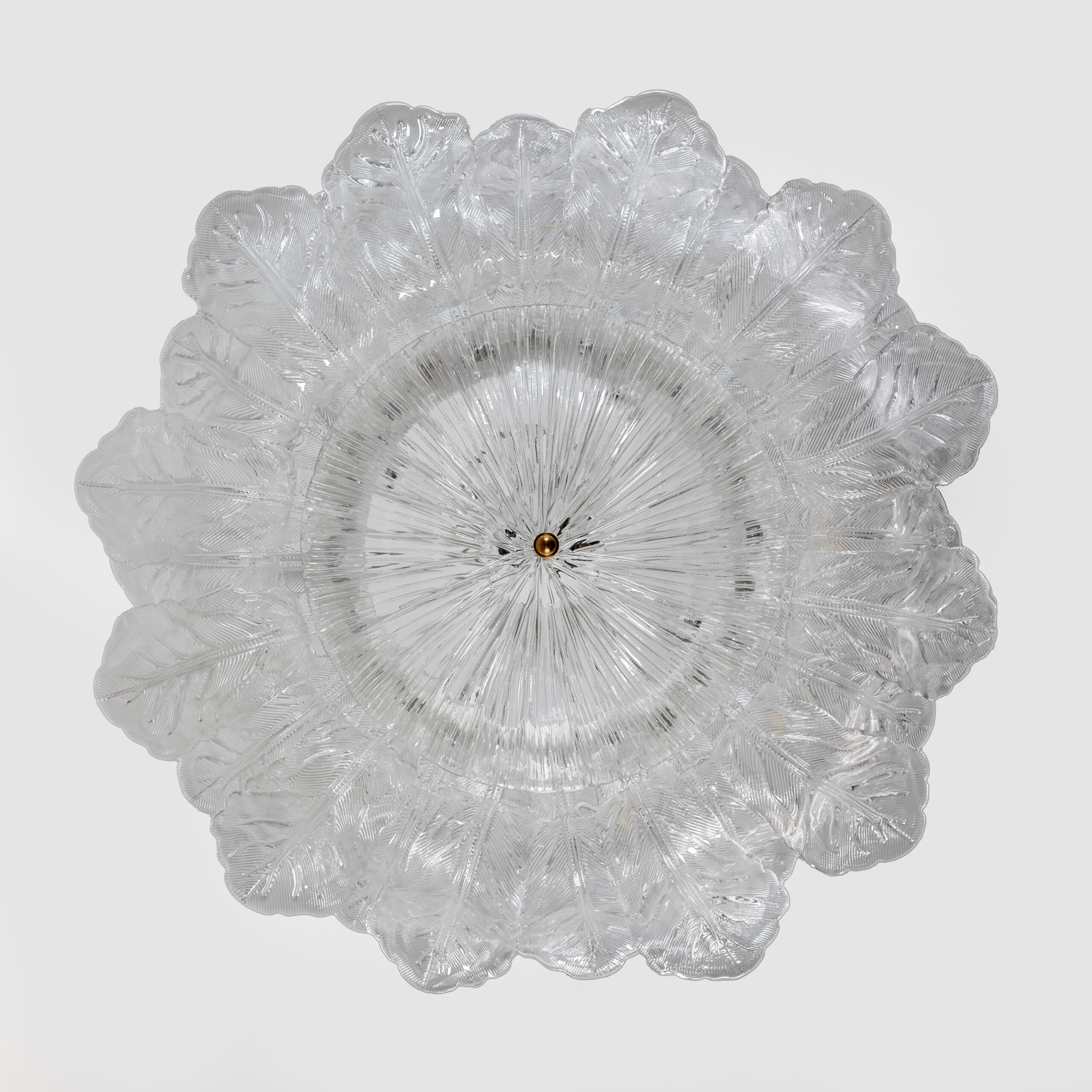 Large Italian Murano Glass Leaf Flush Mount Ceiling Light - Image 4