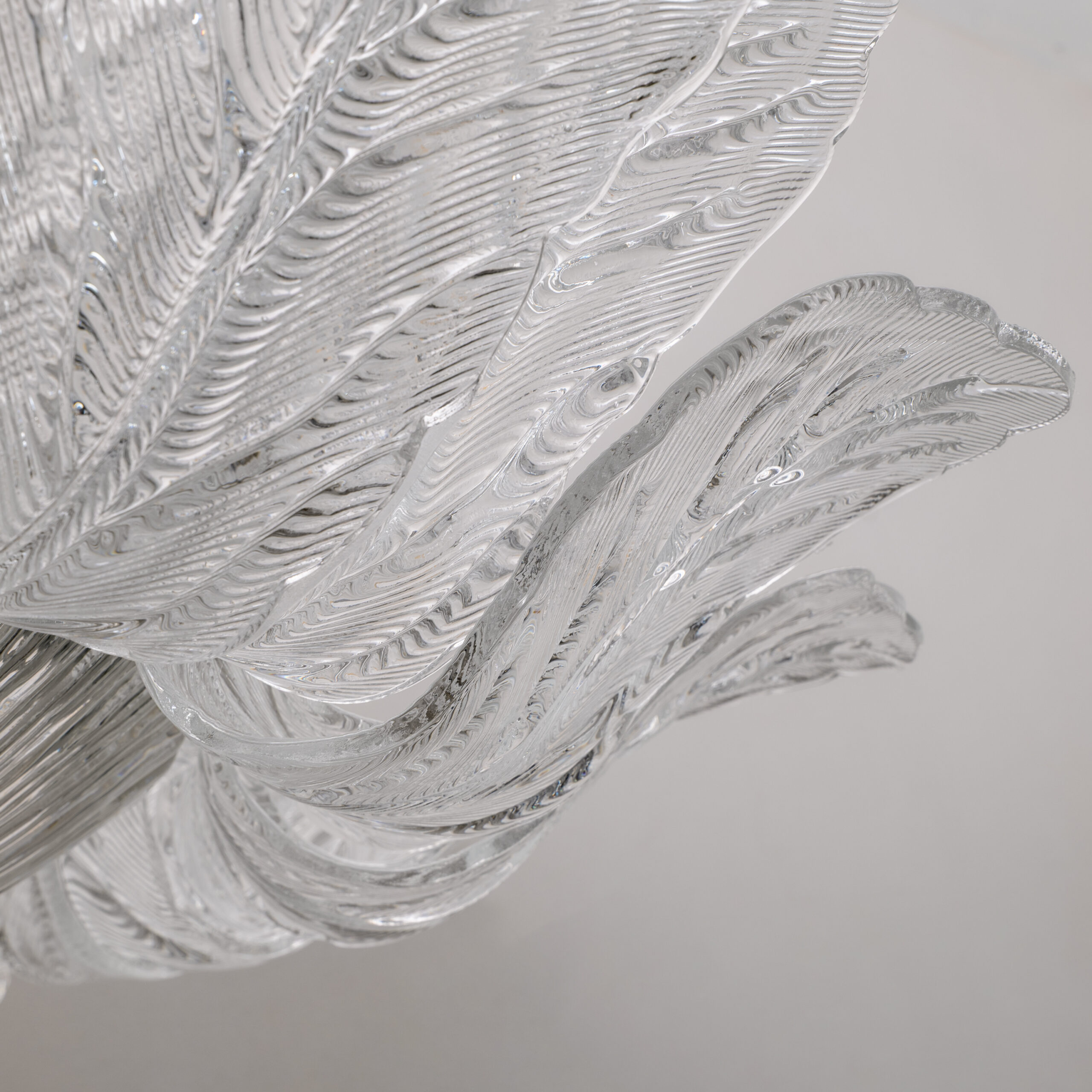 Large Italian Murano Glass Leaf Flush Mount Ceiling Light - Image 6