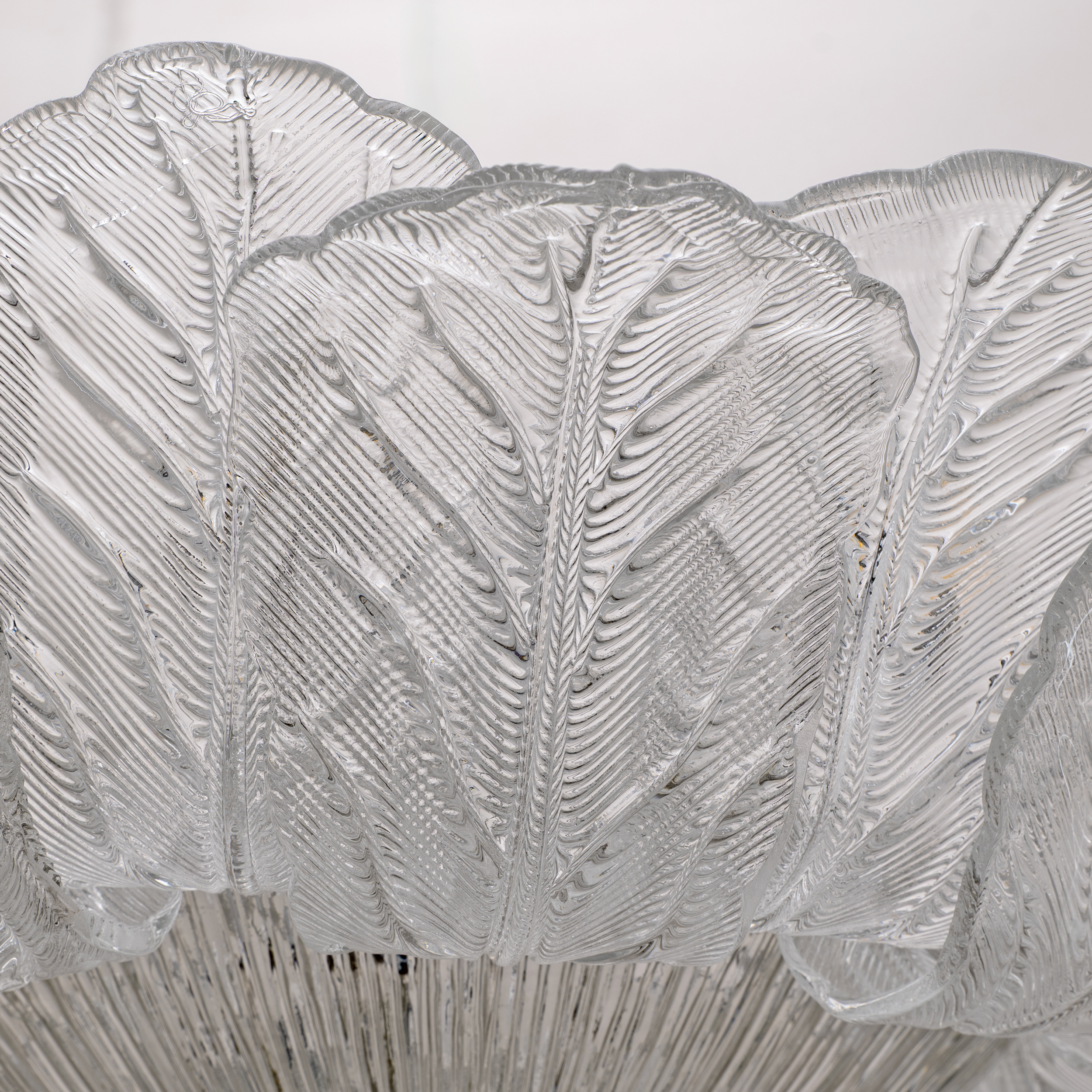 Large Italian Murano Glass Leaf Flush Mount Ceiling Light - Image 9